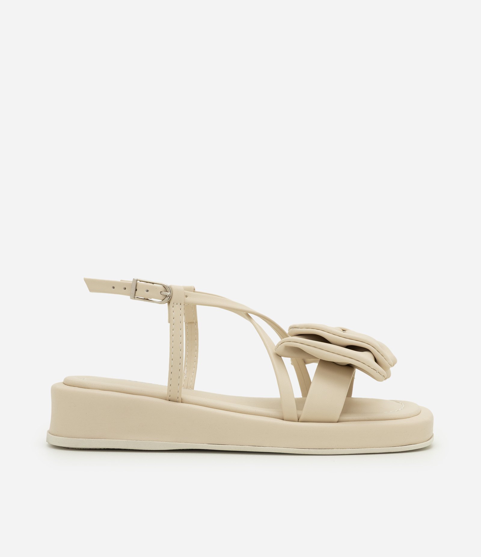 Sandália Flatform Infantil com Lacinho - Tam 29 ao 35 Off White 4