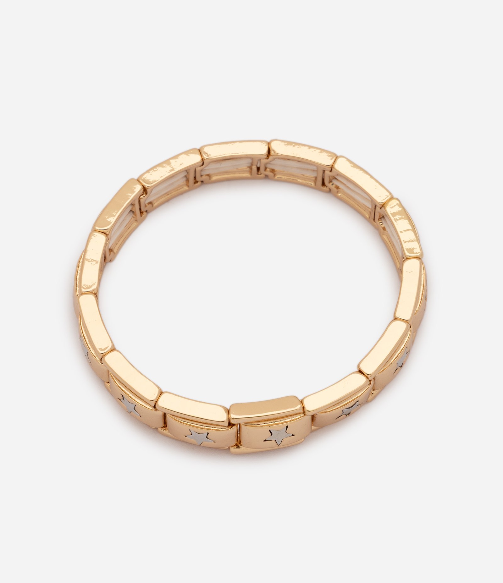 Pulseira em Metal com Aplicação de Estrelas Dourado 1