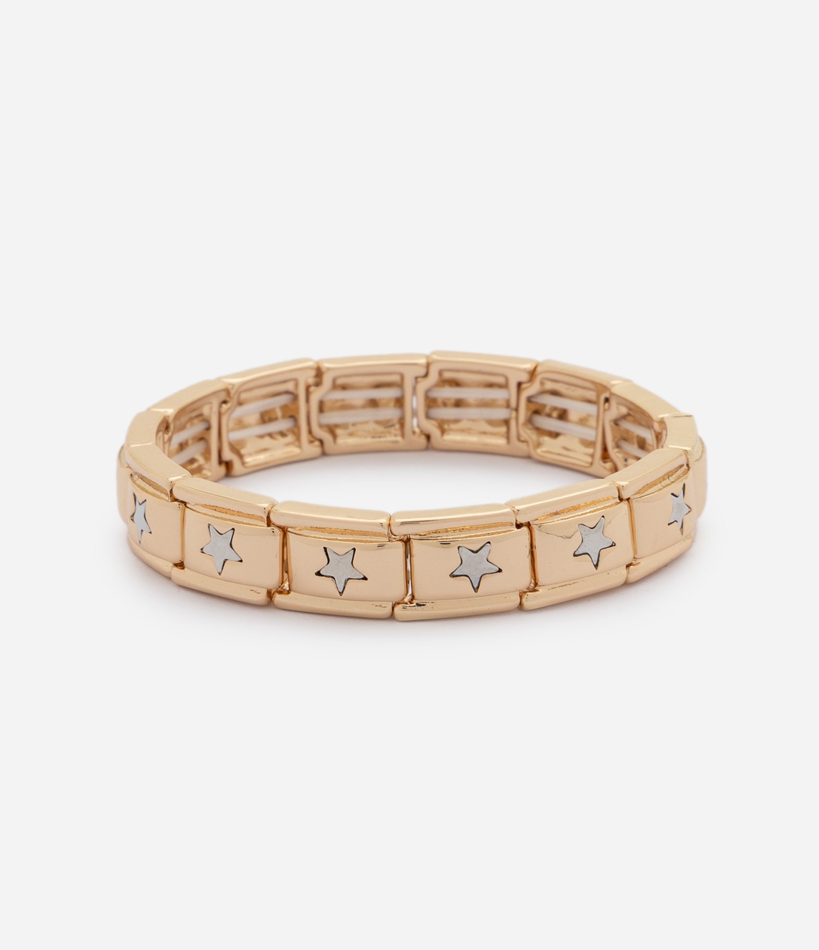 Pulseira em Metal com Aplicação de Estrelas Dourado 2