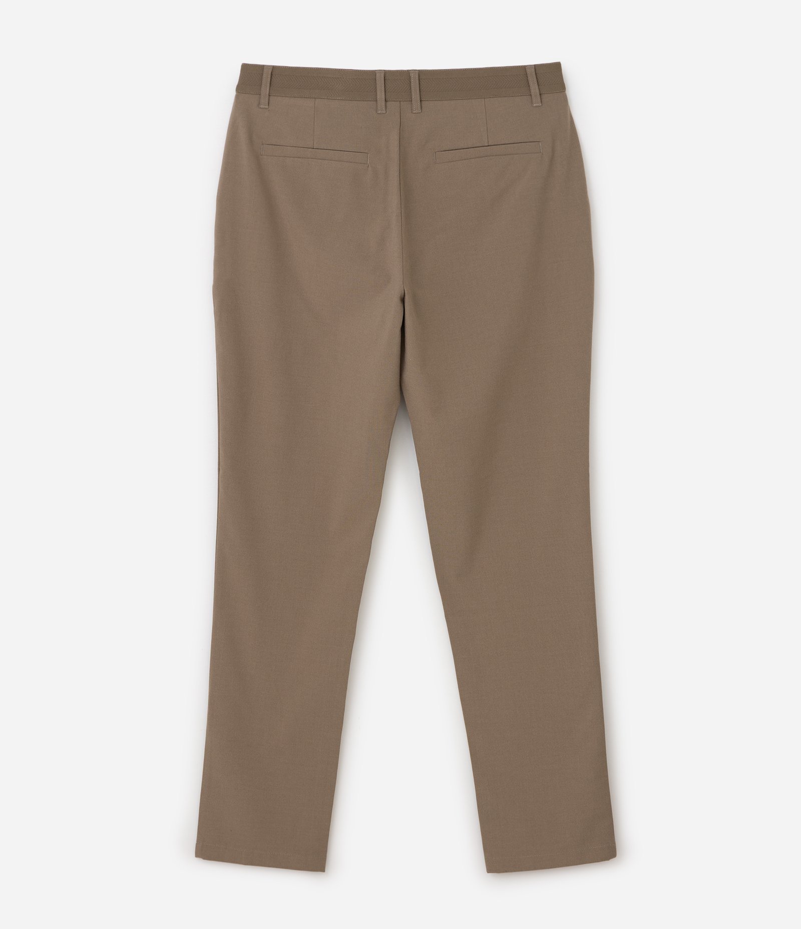 Calça Slim com Cós Elástico e Bolsos Marrom 6