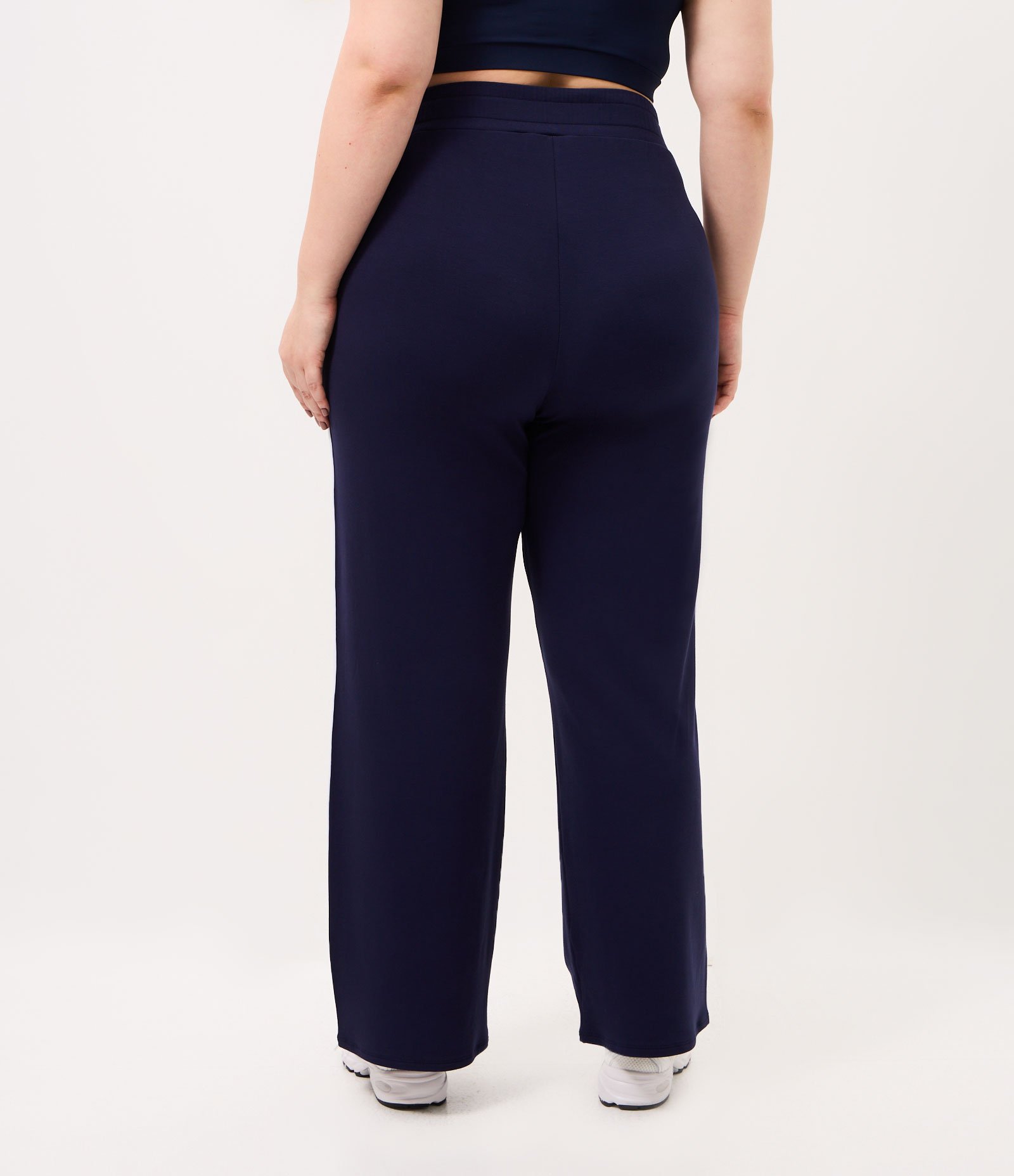 Calça Ampla Sportcore com Listras Laterais Curve & Plus Size Azul 5