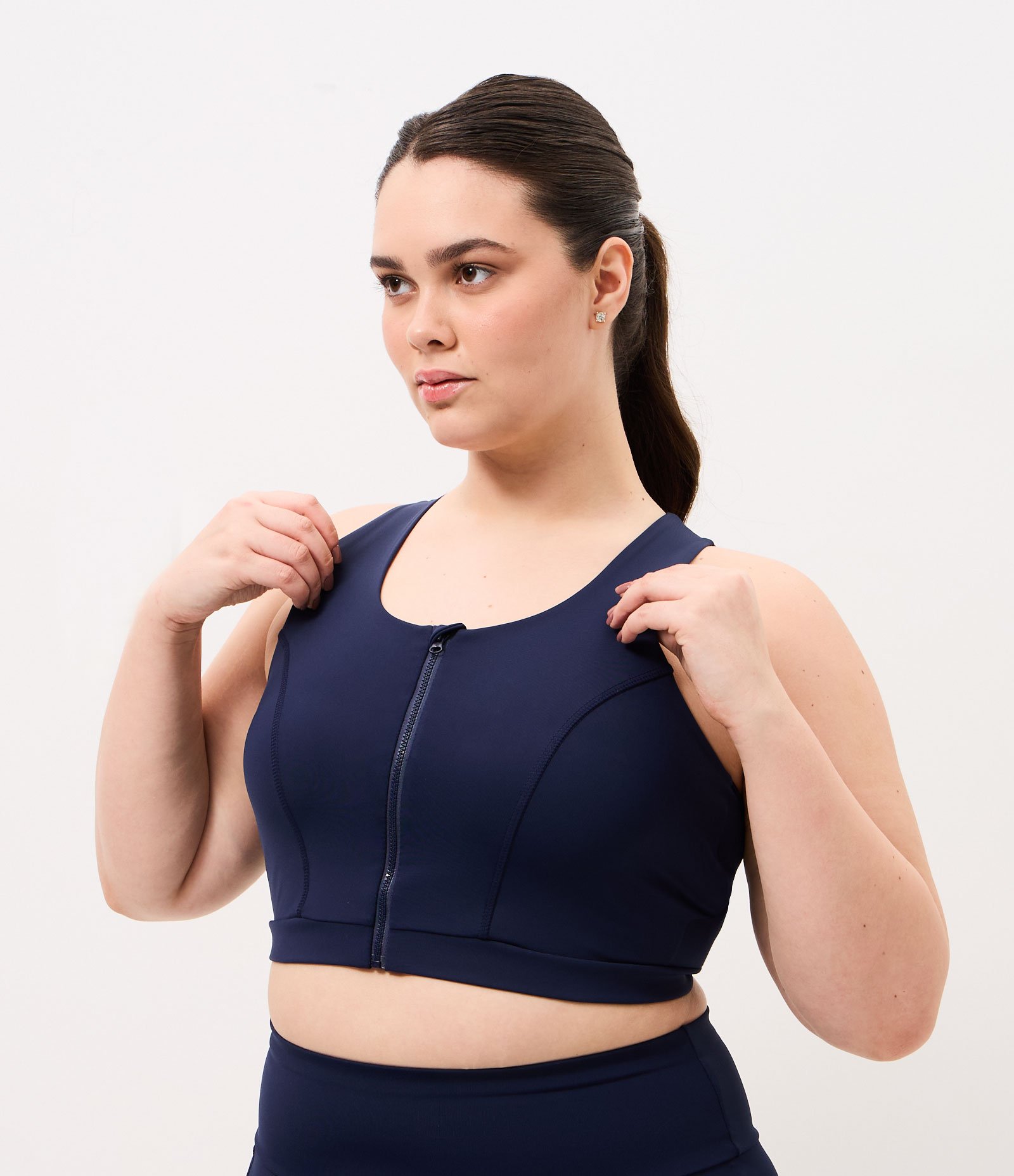 Top Nadador Esportivo em Poliamida com Zíper Curve & Plus Size Azul 1