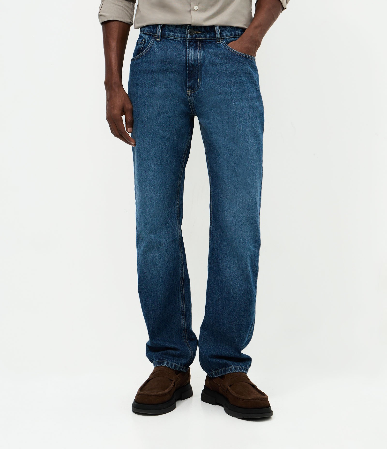 Calça Jeans Reta Escura Azul 2