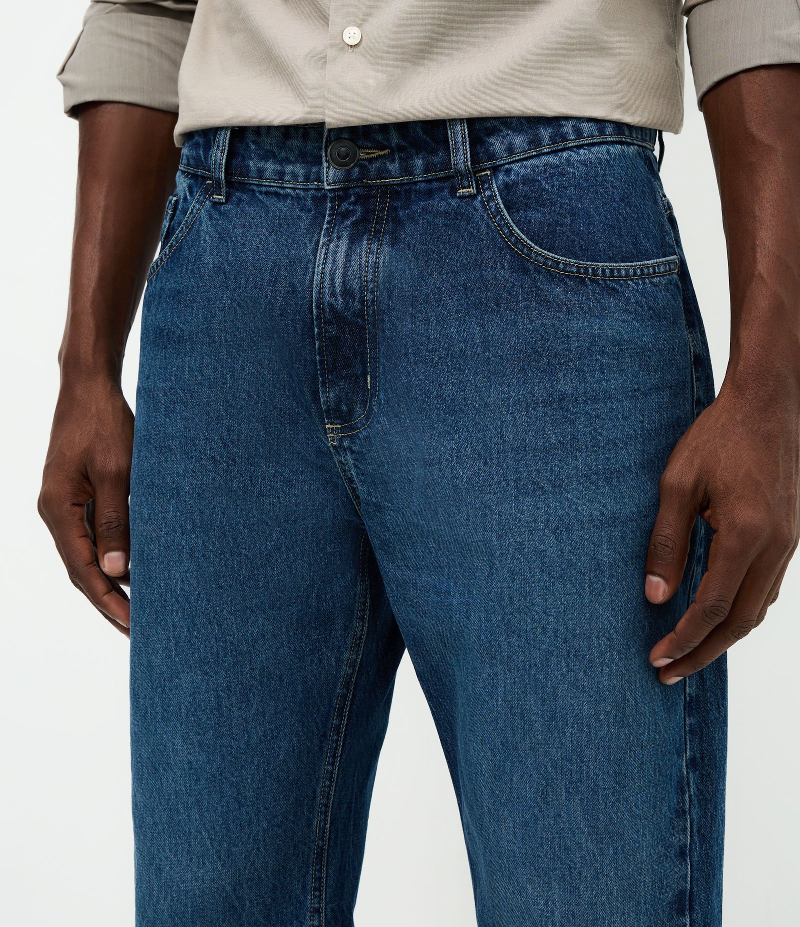 Calça Jeans Reta Escura Azul 3