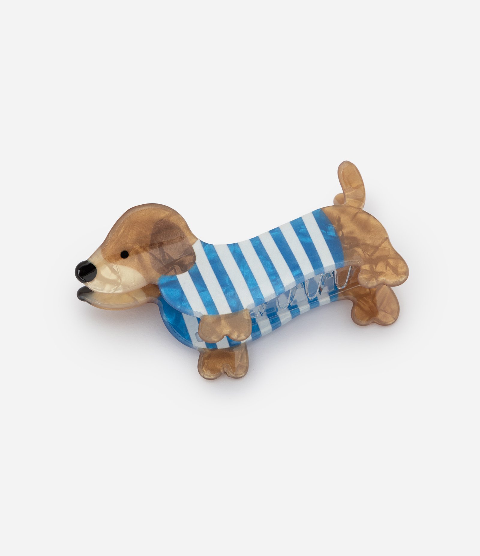 Piranha de Cabelo com Formato de Cachorro Salsicha Marrom 1