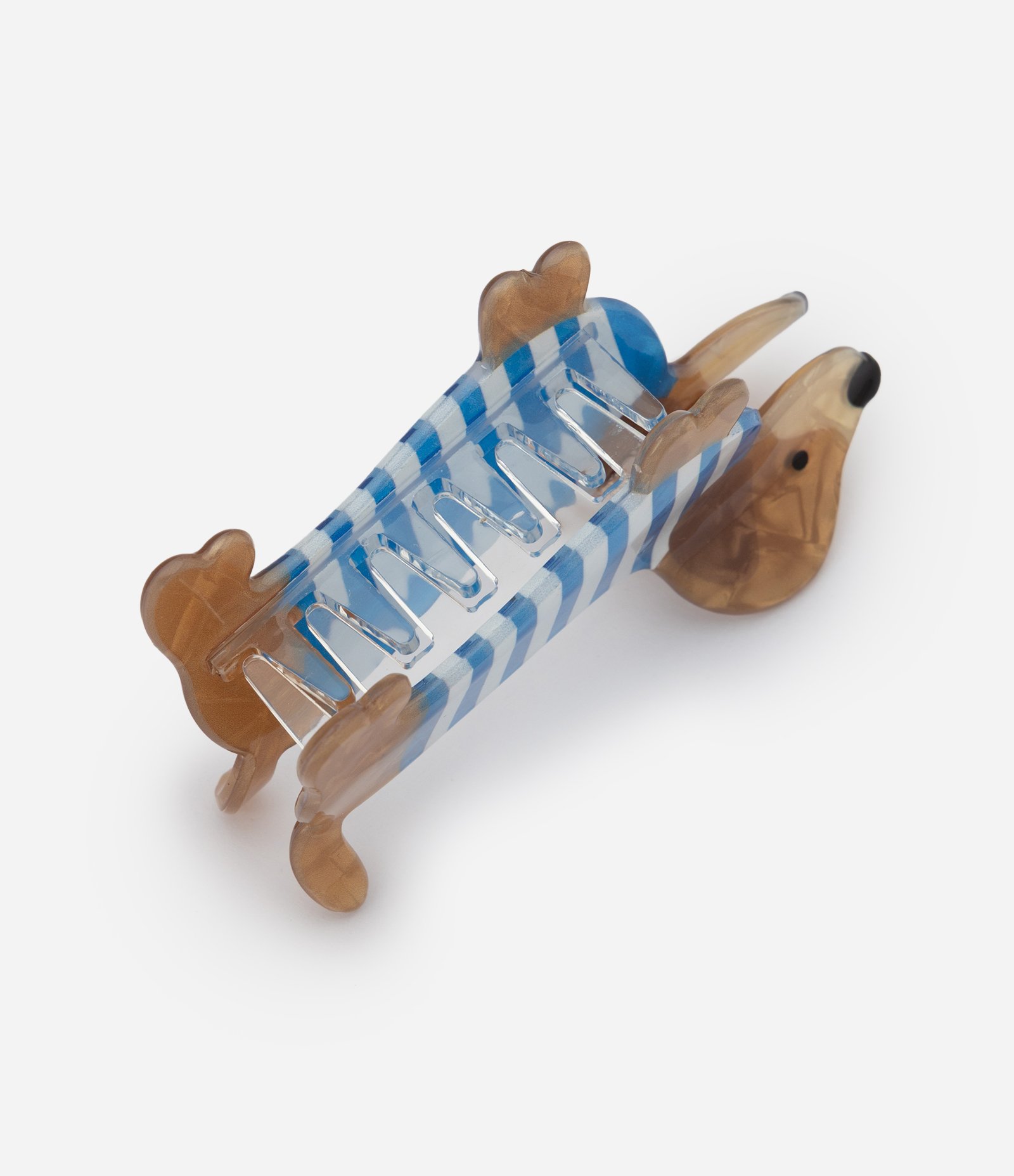 Piranha de Cabelo com Formato de Cachorro Salsicha Marrom 2