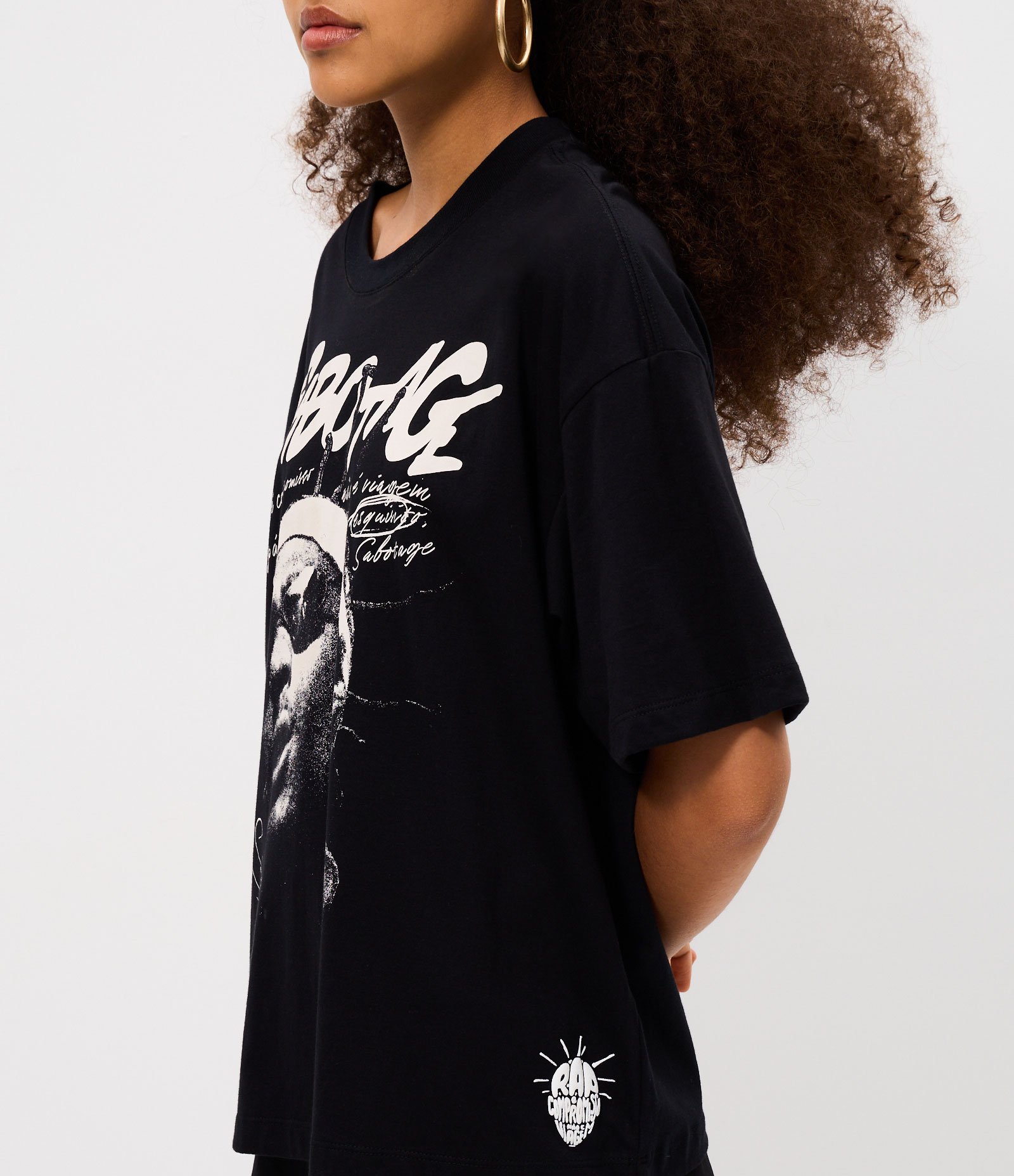Camiseta em Algodão com Estampa Sabotage Rap é Compromisso Preto 3