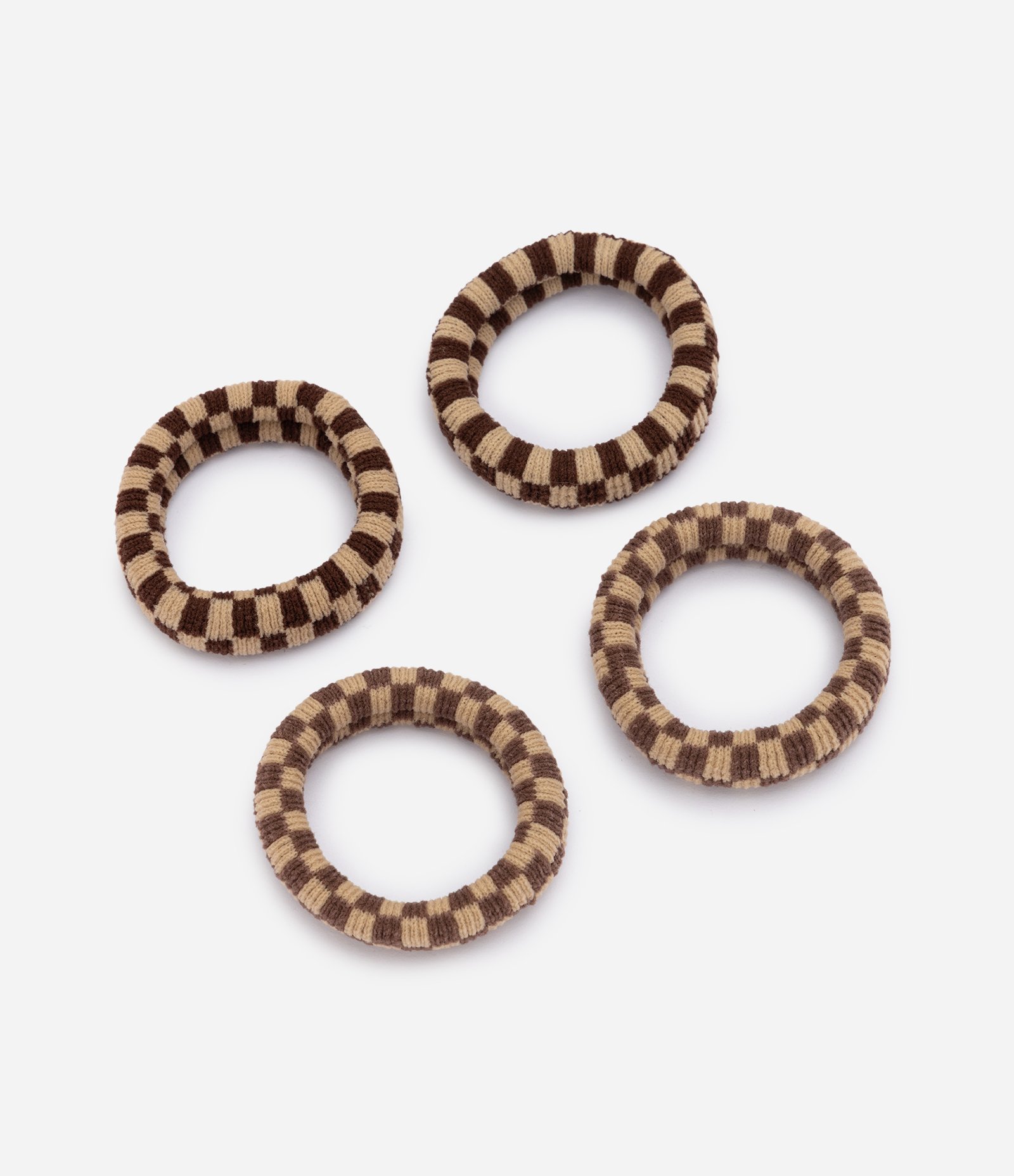 Kit de 4 Elásticos de Cabelo Texturizados com Estampa Geométrica Multicores 1