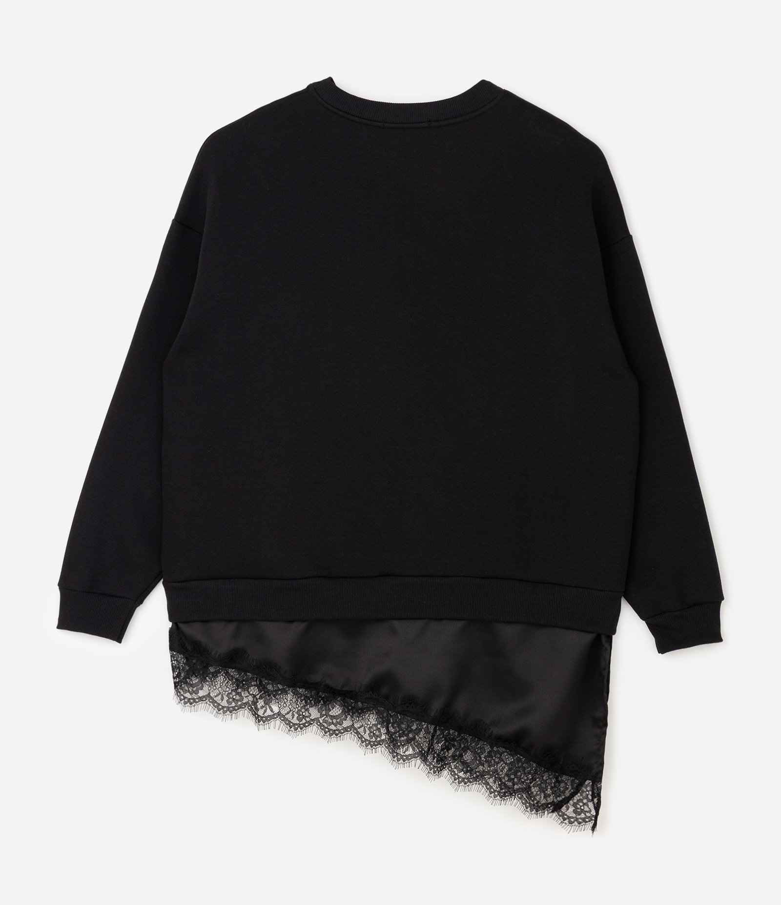 Casaco Oversized com Renda na Barra Curve & Plus Size Preto 2