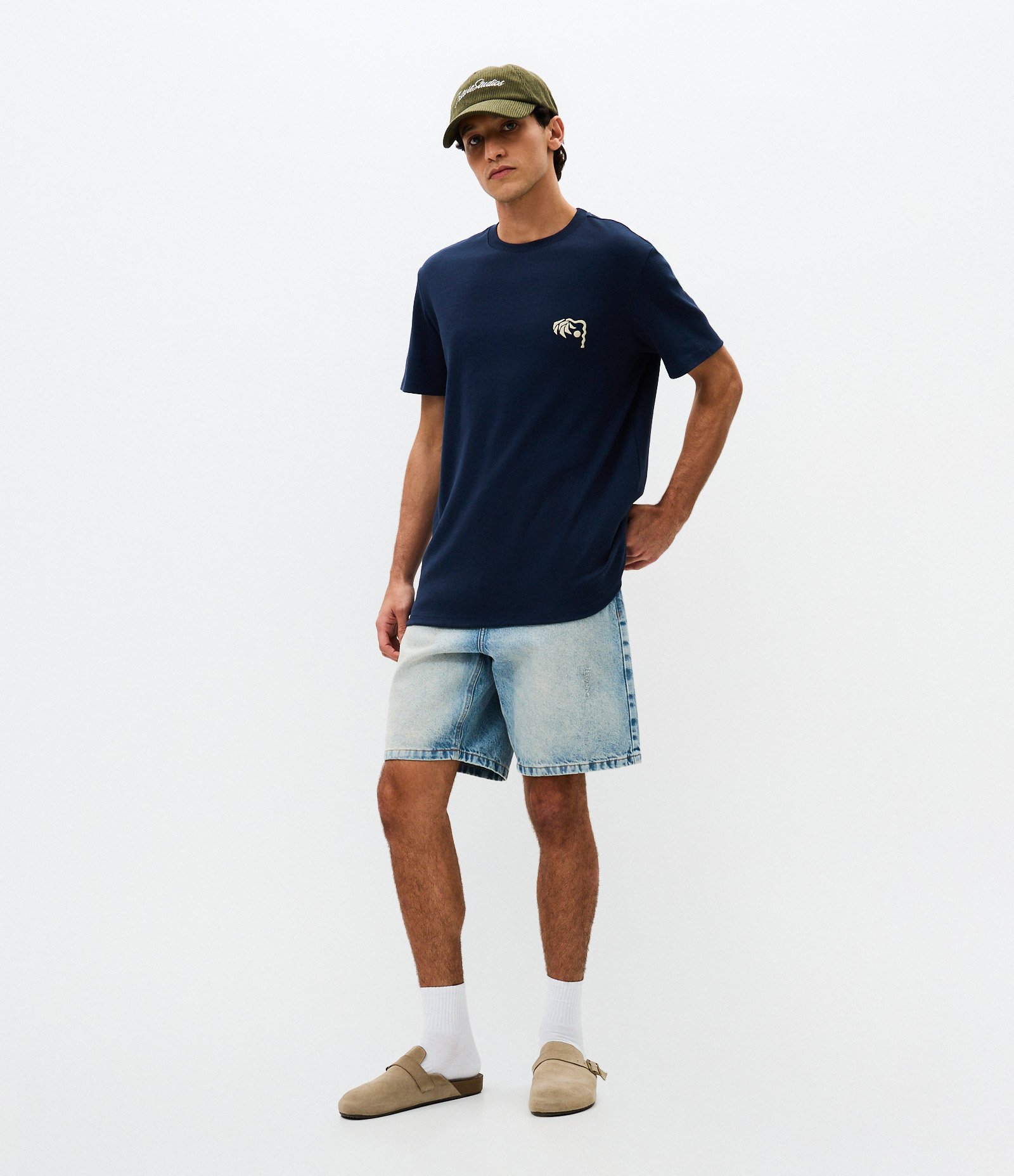 Camiseta Comfort Old Pal Zone Estampa Abstrata Suedine Azul 2