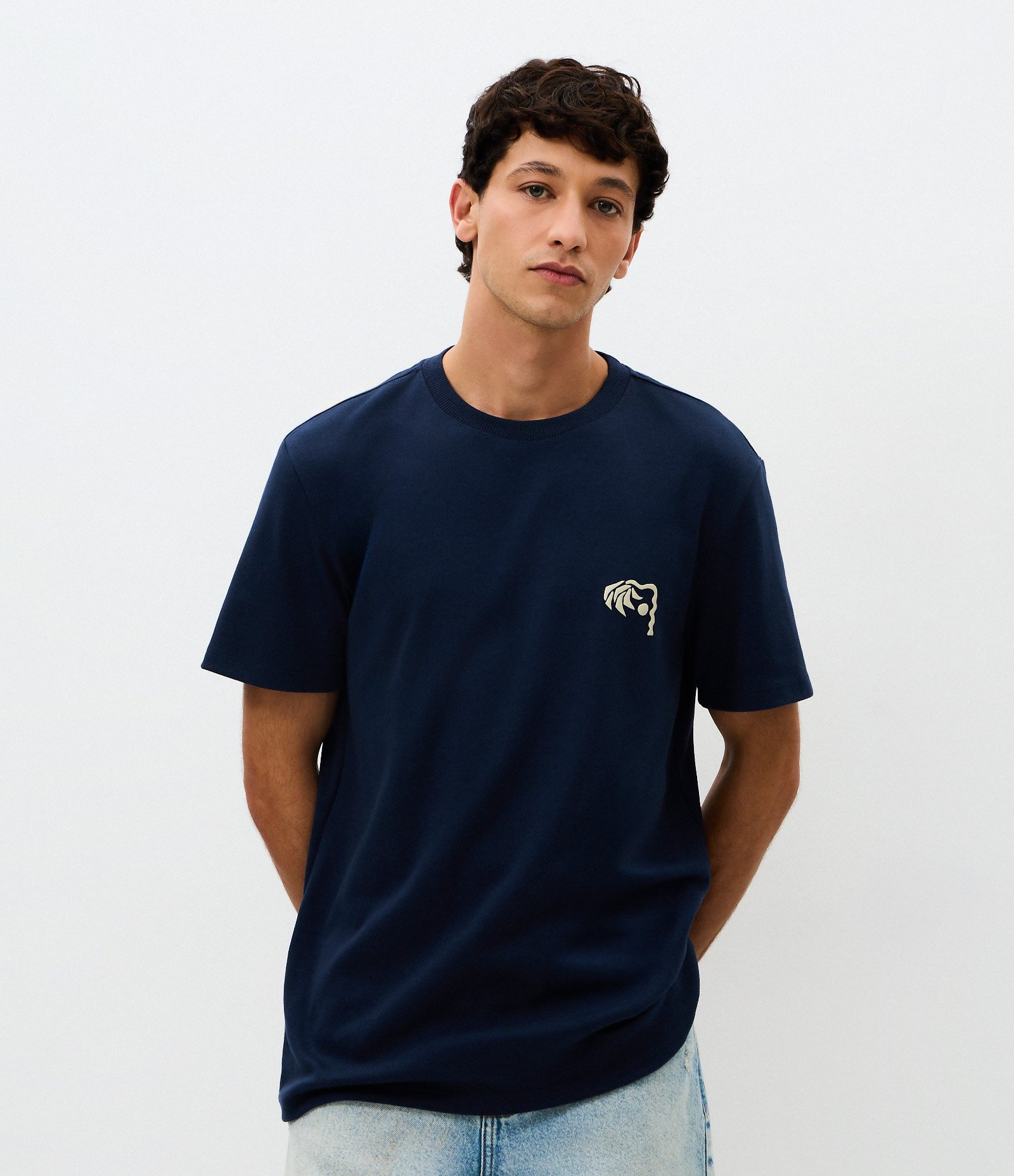 Camiseta Comfort Old Pal Zone Estampa Abstrata Suedine Azul 4