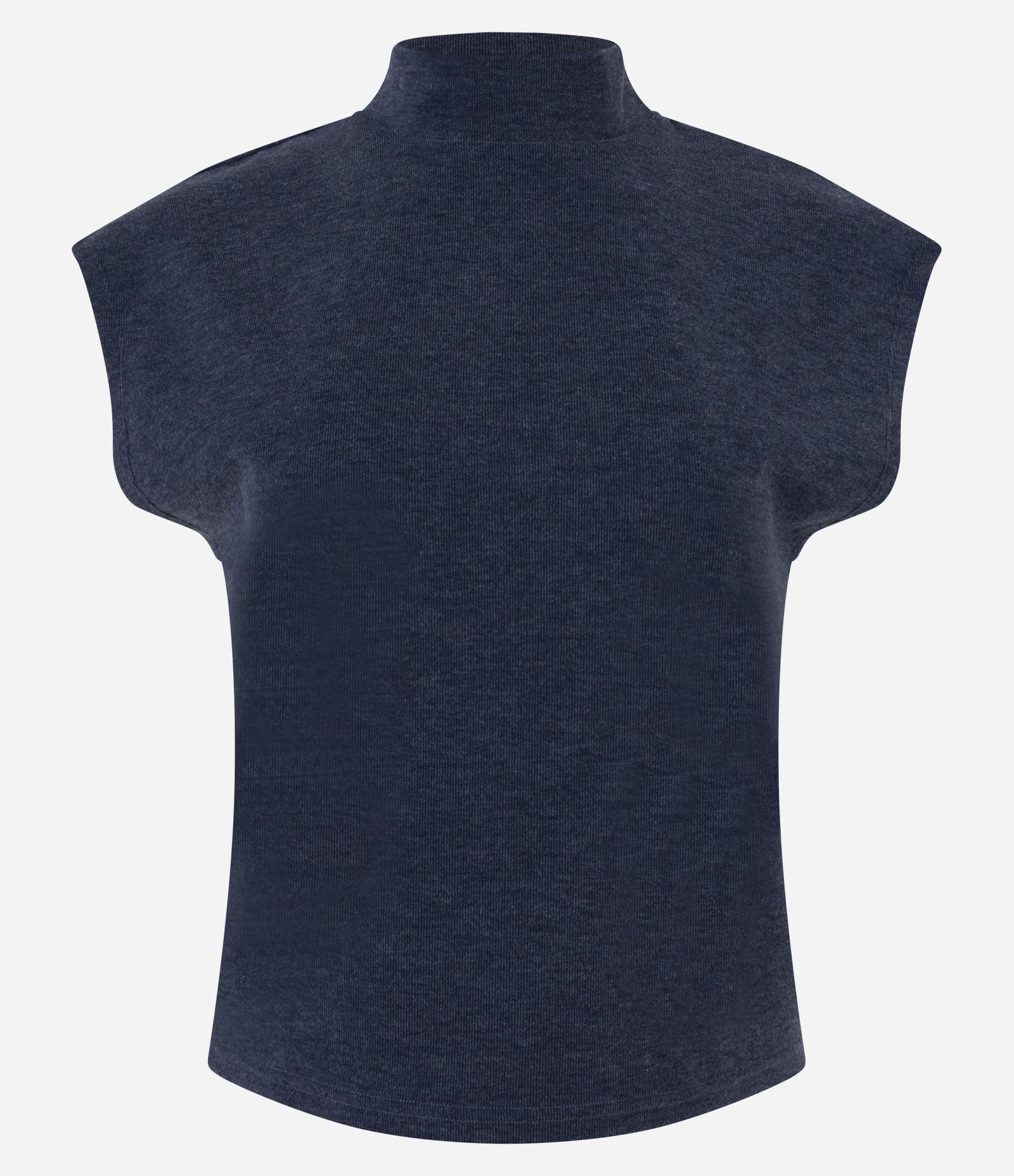 Blusa em Ribana com Gola Alta Azul 1