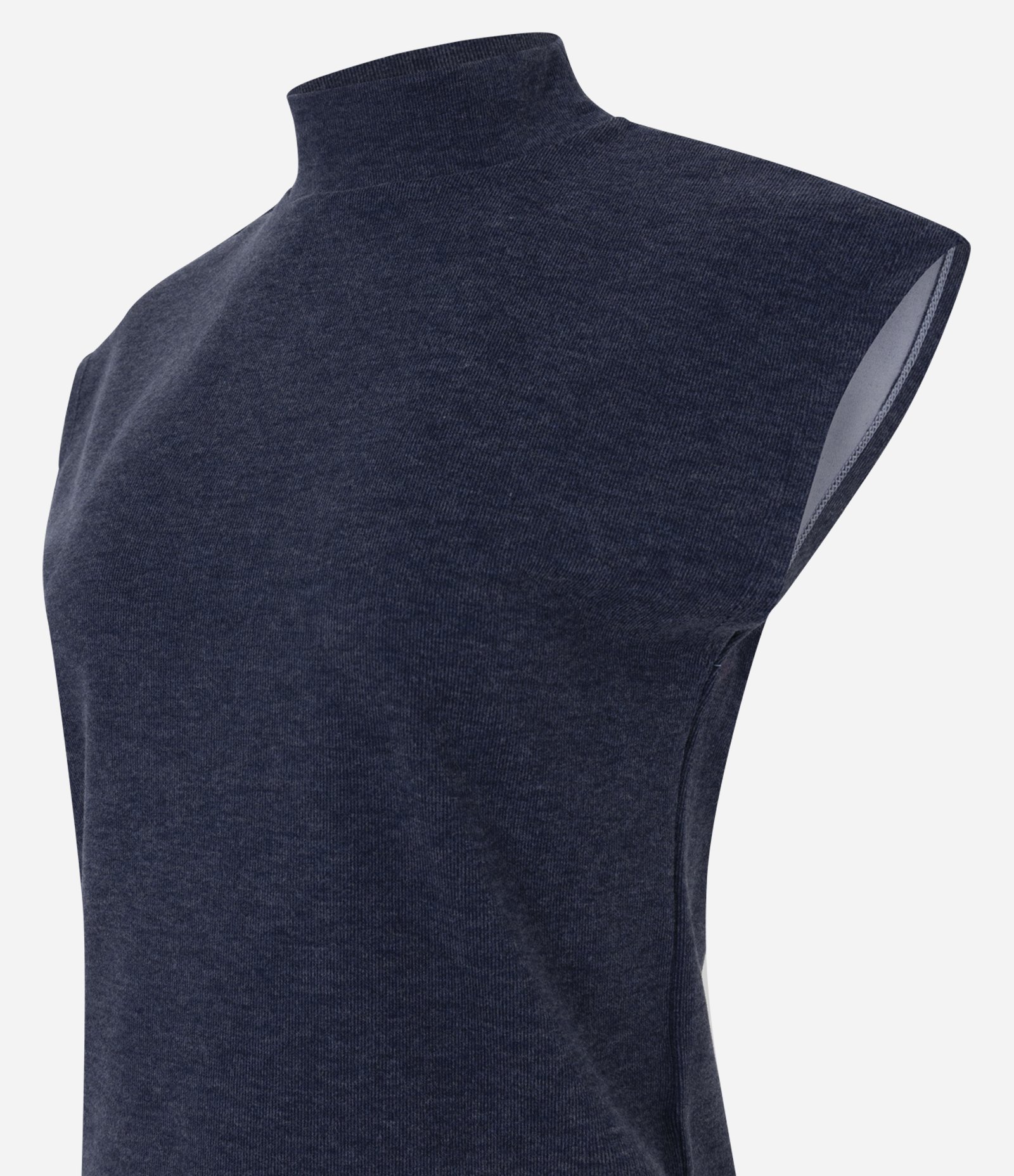Blusa em Ribana com Gola Alta Azul 2