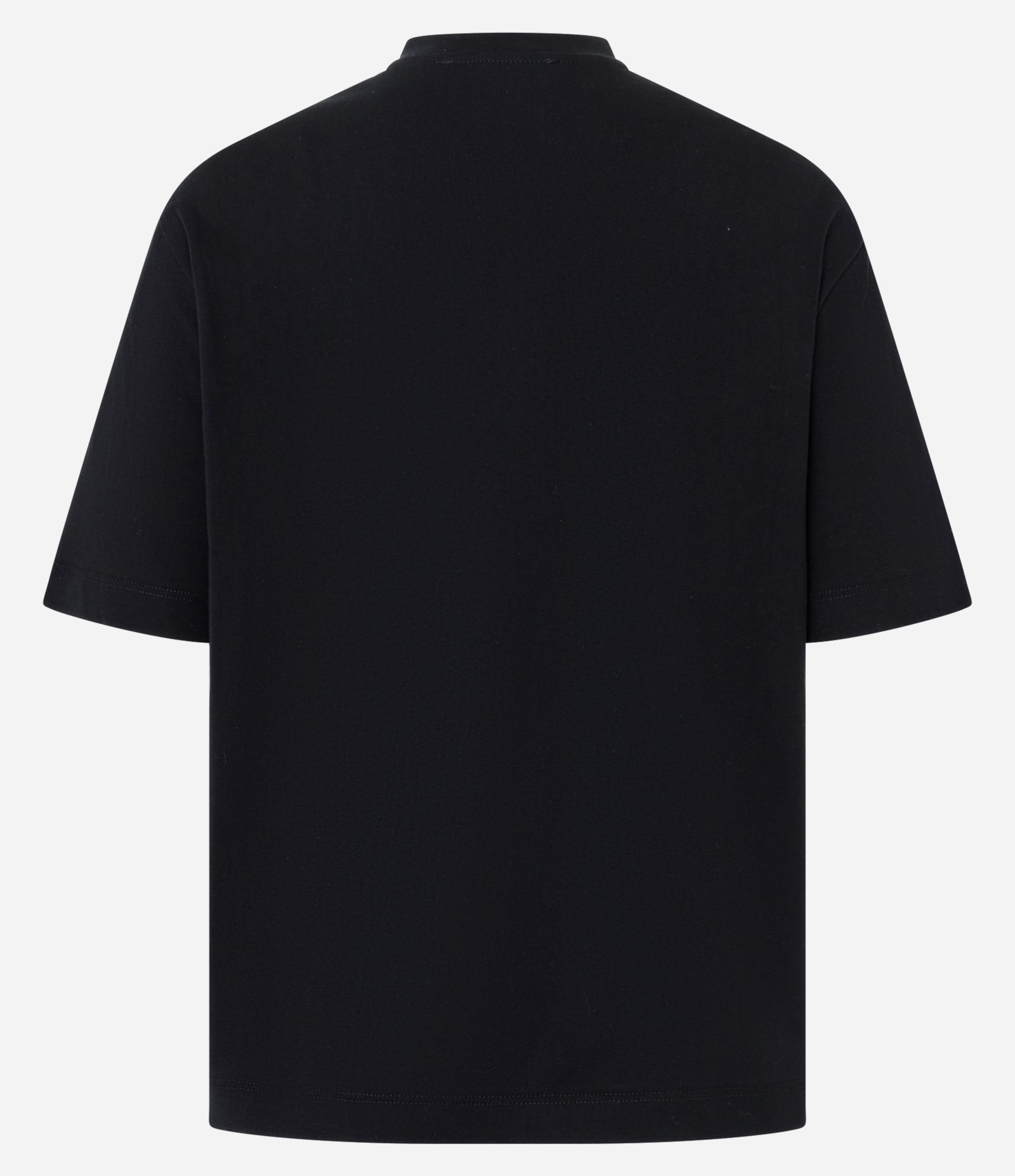 Camiseta em Algodão com Flores Aplicadas e Detalhes Brilhantes Preto 3