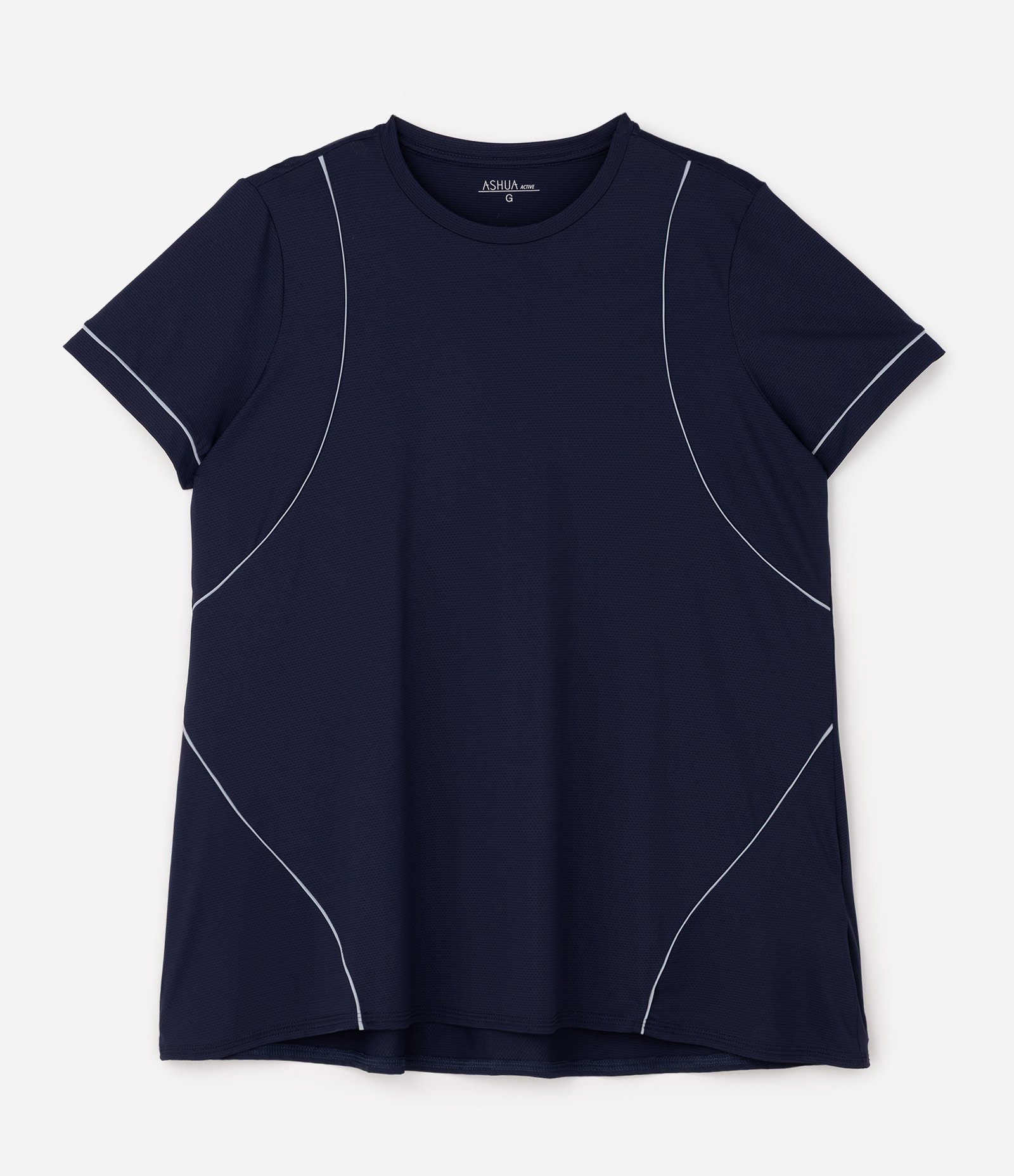 Camiseta Esportiva Comfort Alongada Dry em Poliamida Curve & Plus Size Azul 5