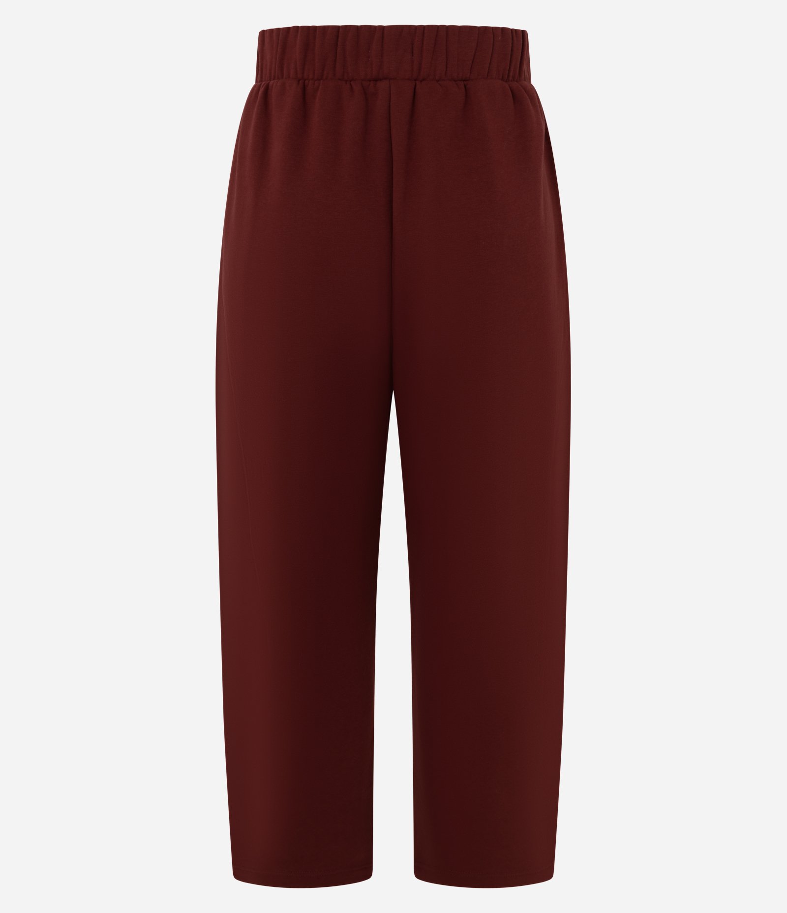 Calça Barrel em Moletom com Felpa e Faixa na Cintura Vinho 6