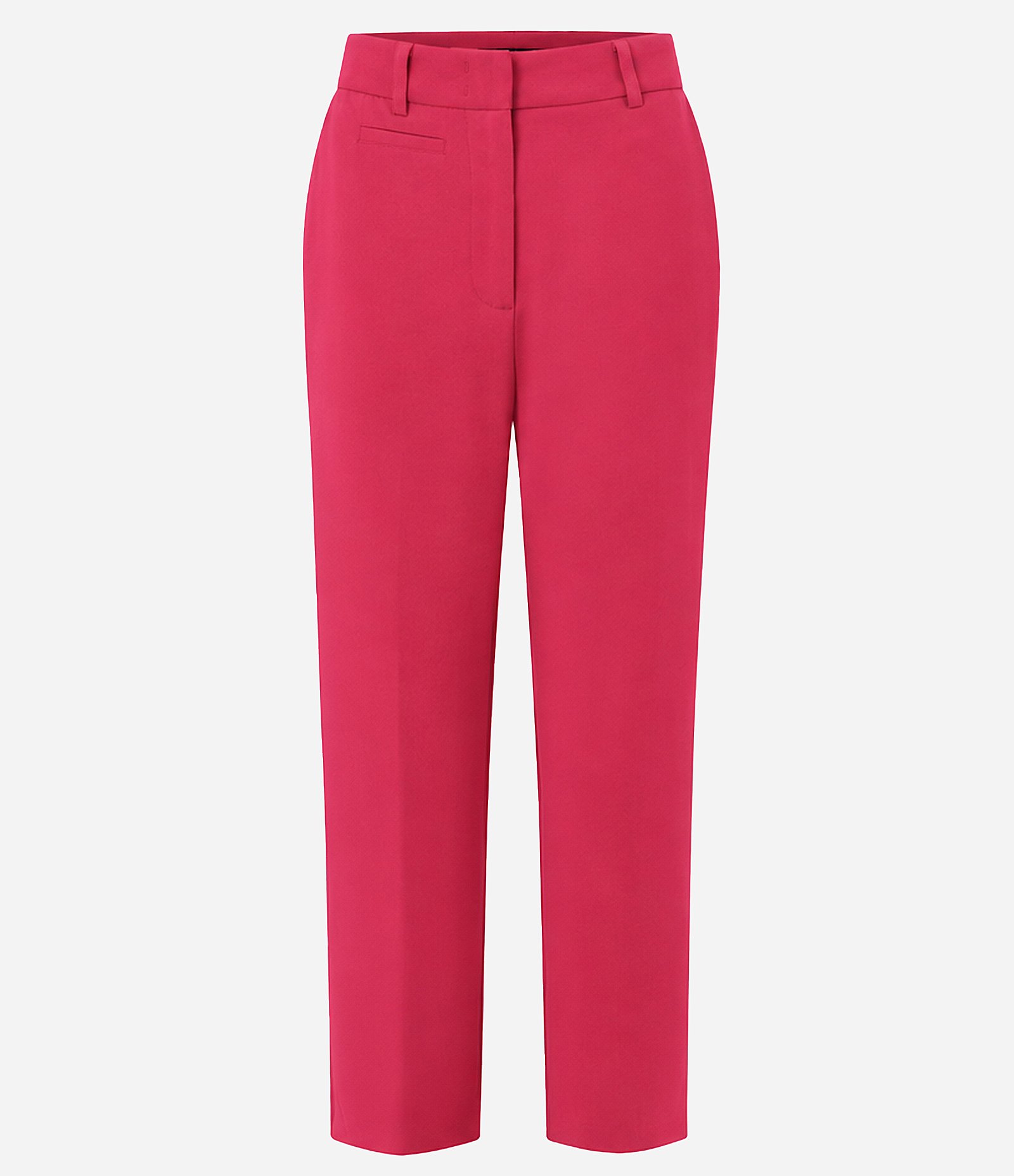 Calça Reta em Crepe com Mini Bolsinho Rosa 1