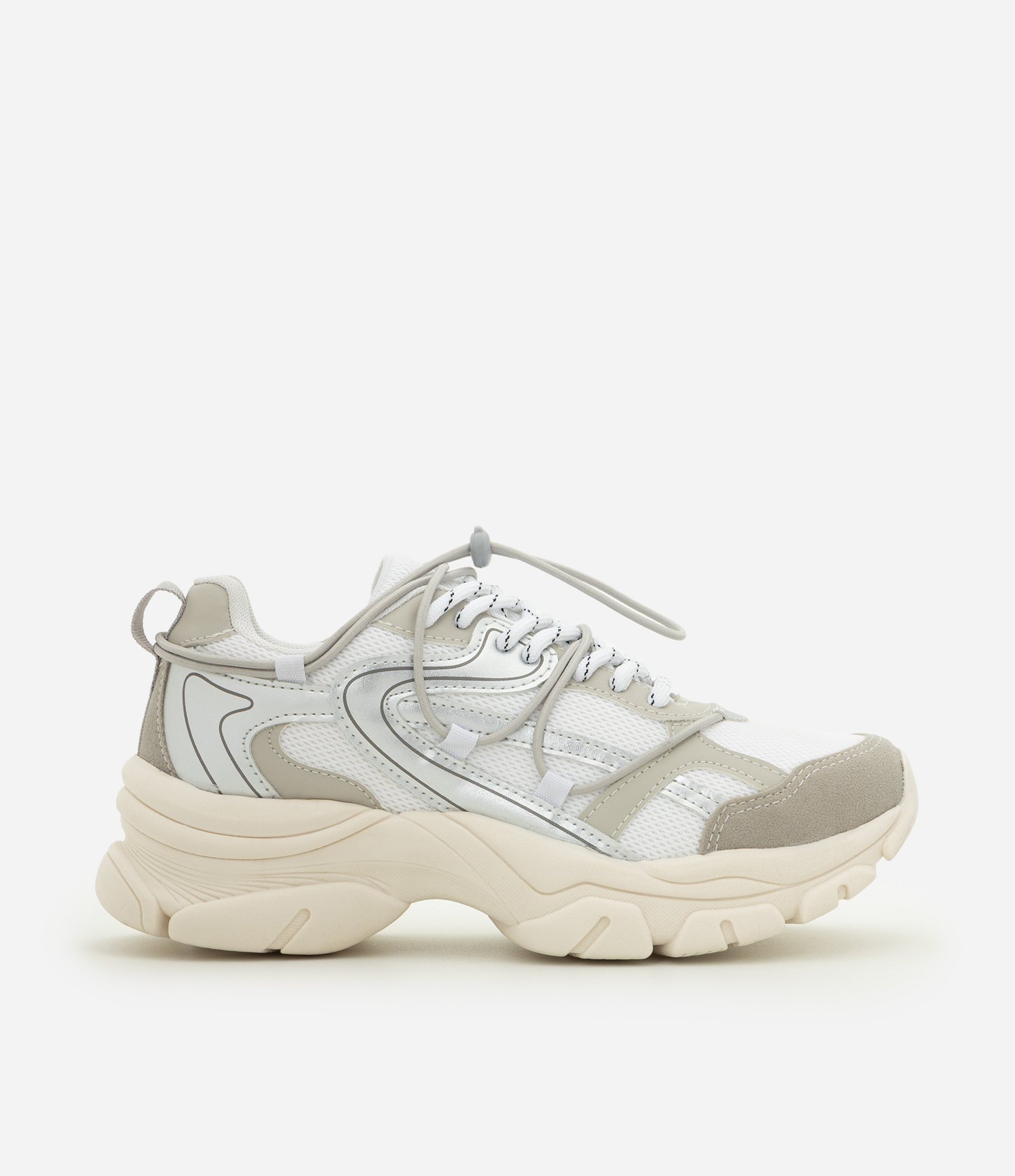 Tênis Jogging com Design Chunky Cinza Claro 1