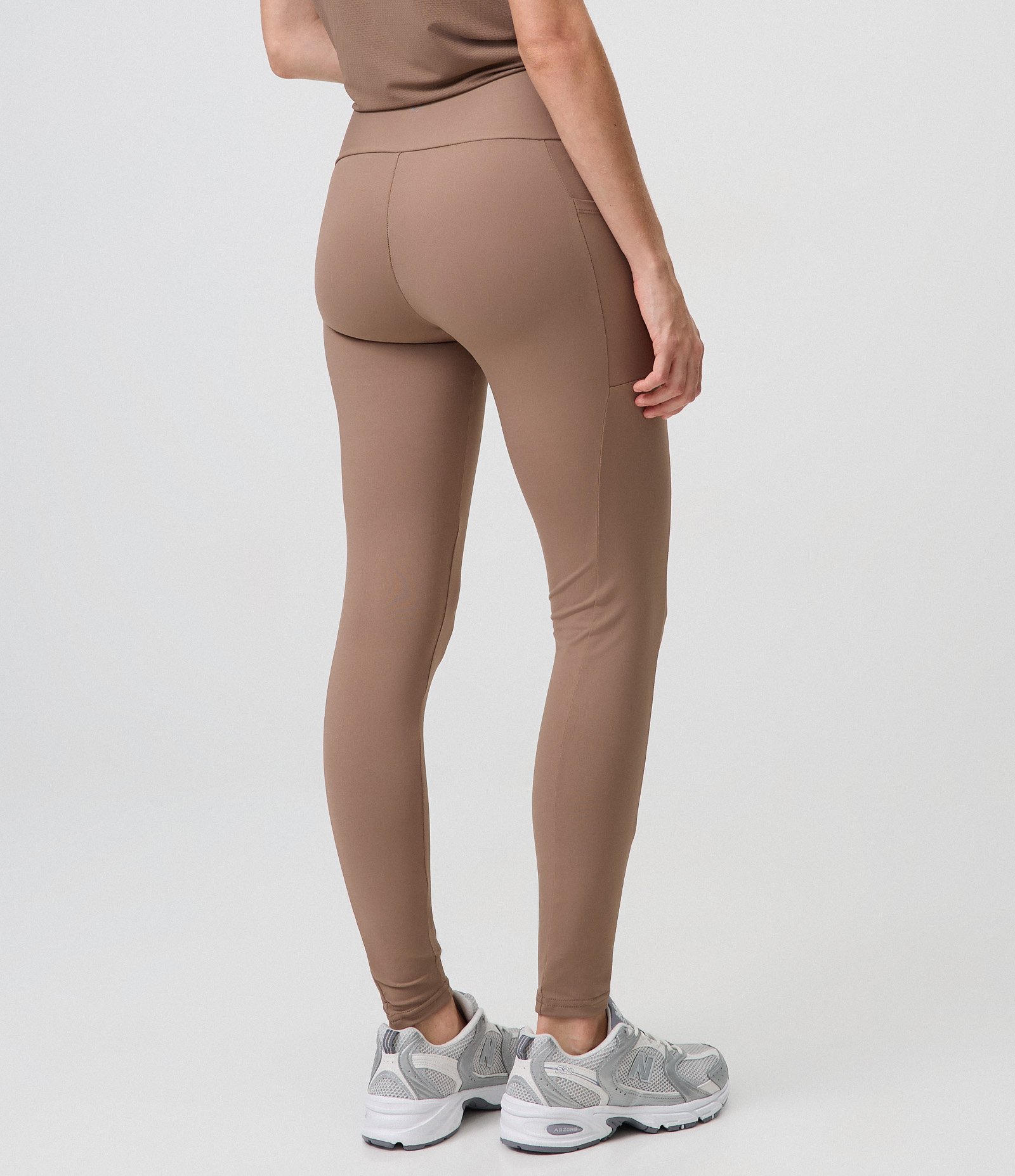 Calça Legging Esportiva com Bolsos Laterais Marrom 4