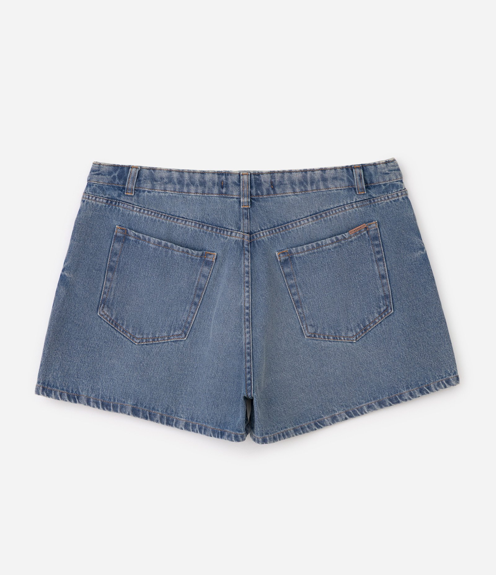 Short Jeans Mom com Efeito Dirty Curve & Plus Size Azul 7