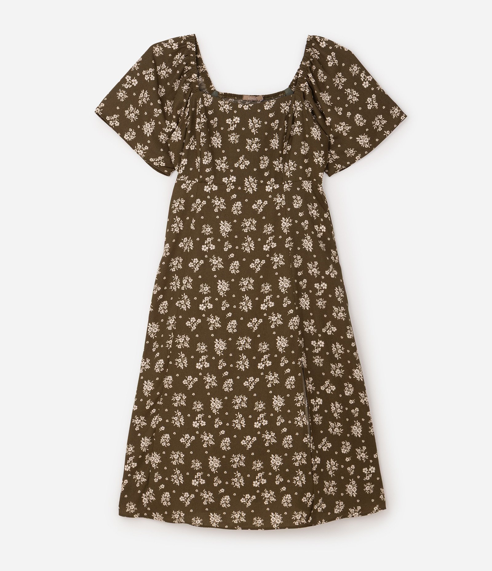 Vestido Midi em Crepe com Estampa Floral e Manga Flare Curve & Plus Size Verde 5