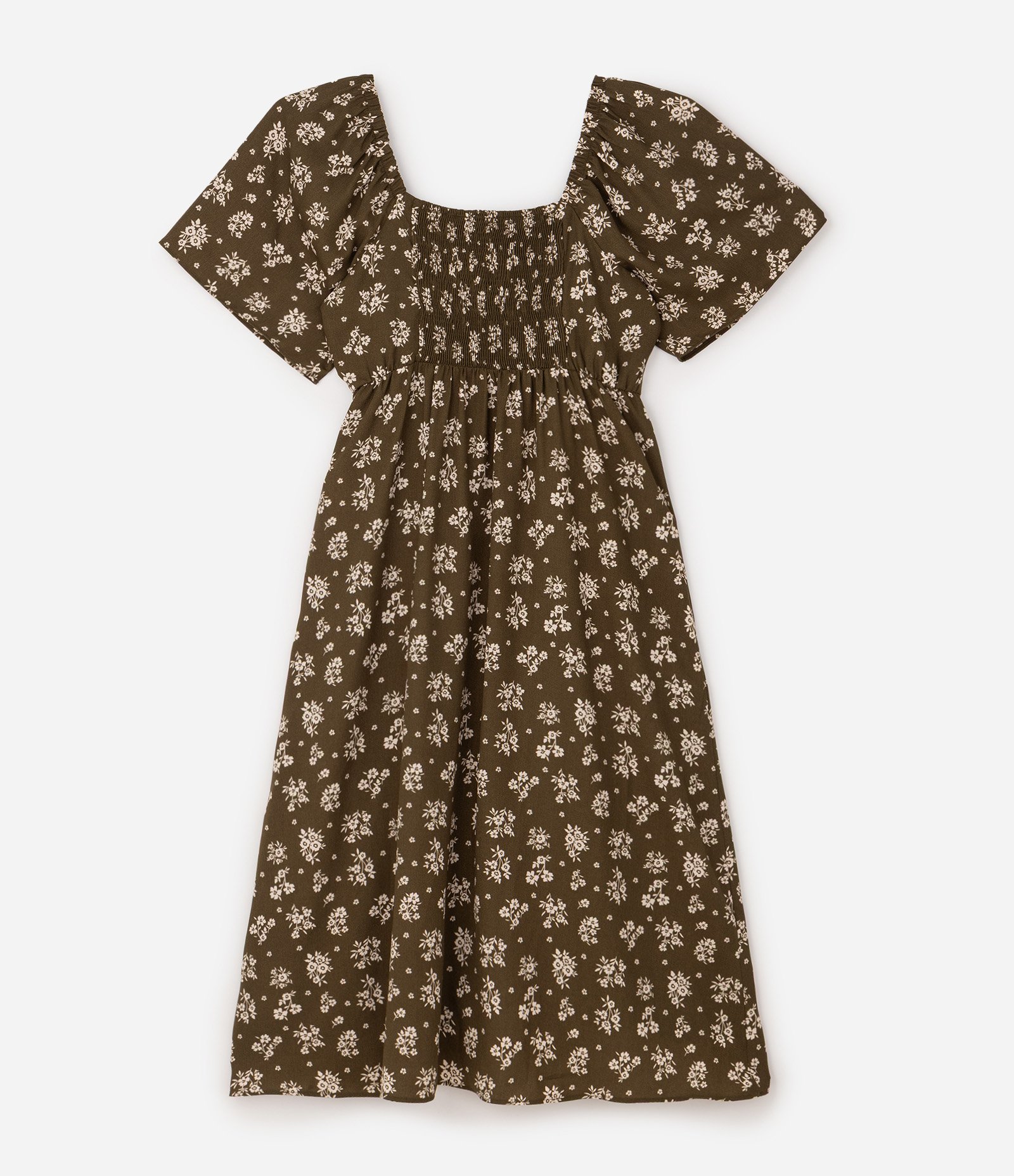 Vestido Midi em Crepe com Estampa Floral e Manga Flare Curve & Plus Size Verde 6