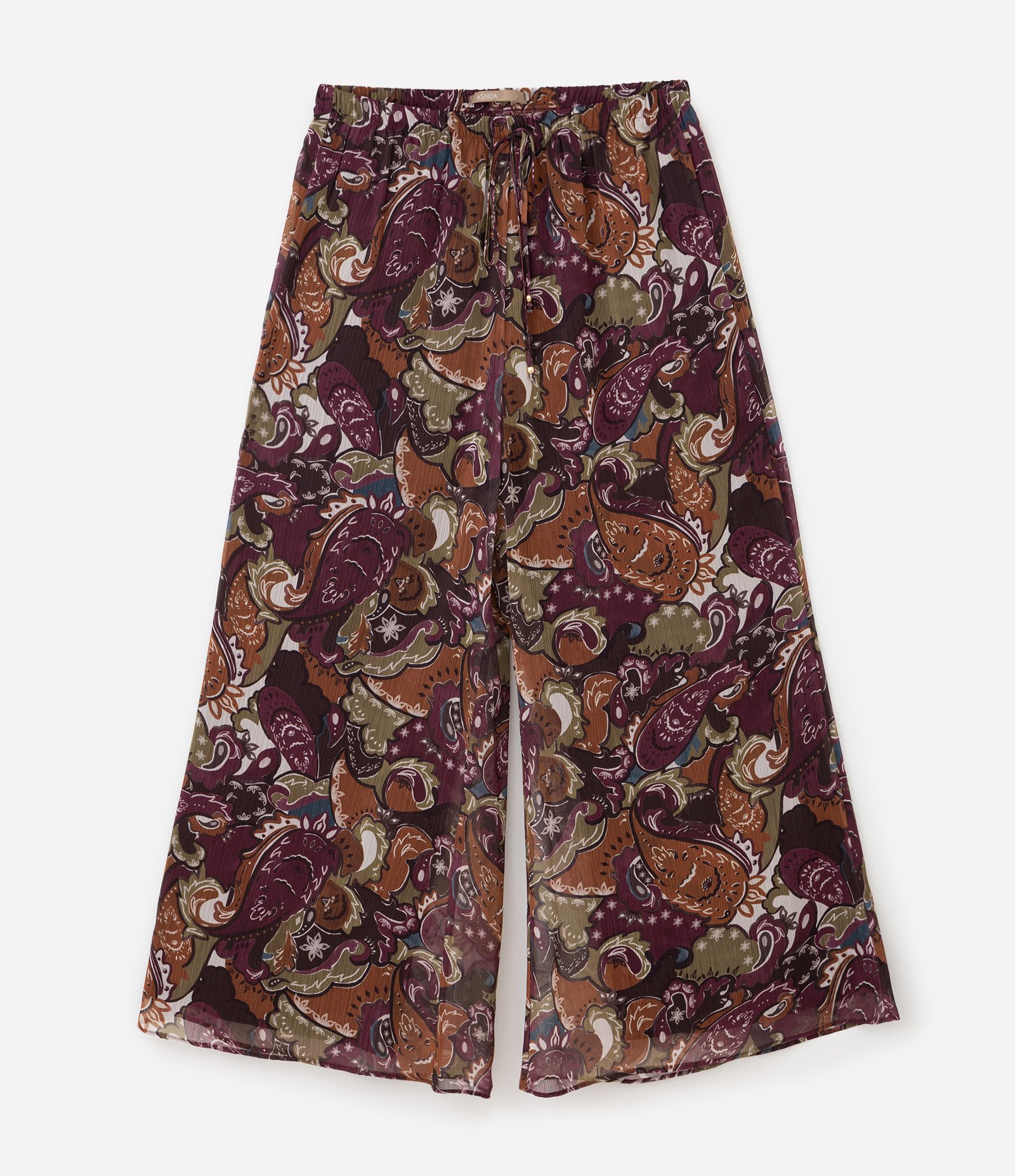 Calça Pantalona Paisley Fluida Curve & Plus Size Vermelho 5