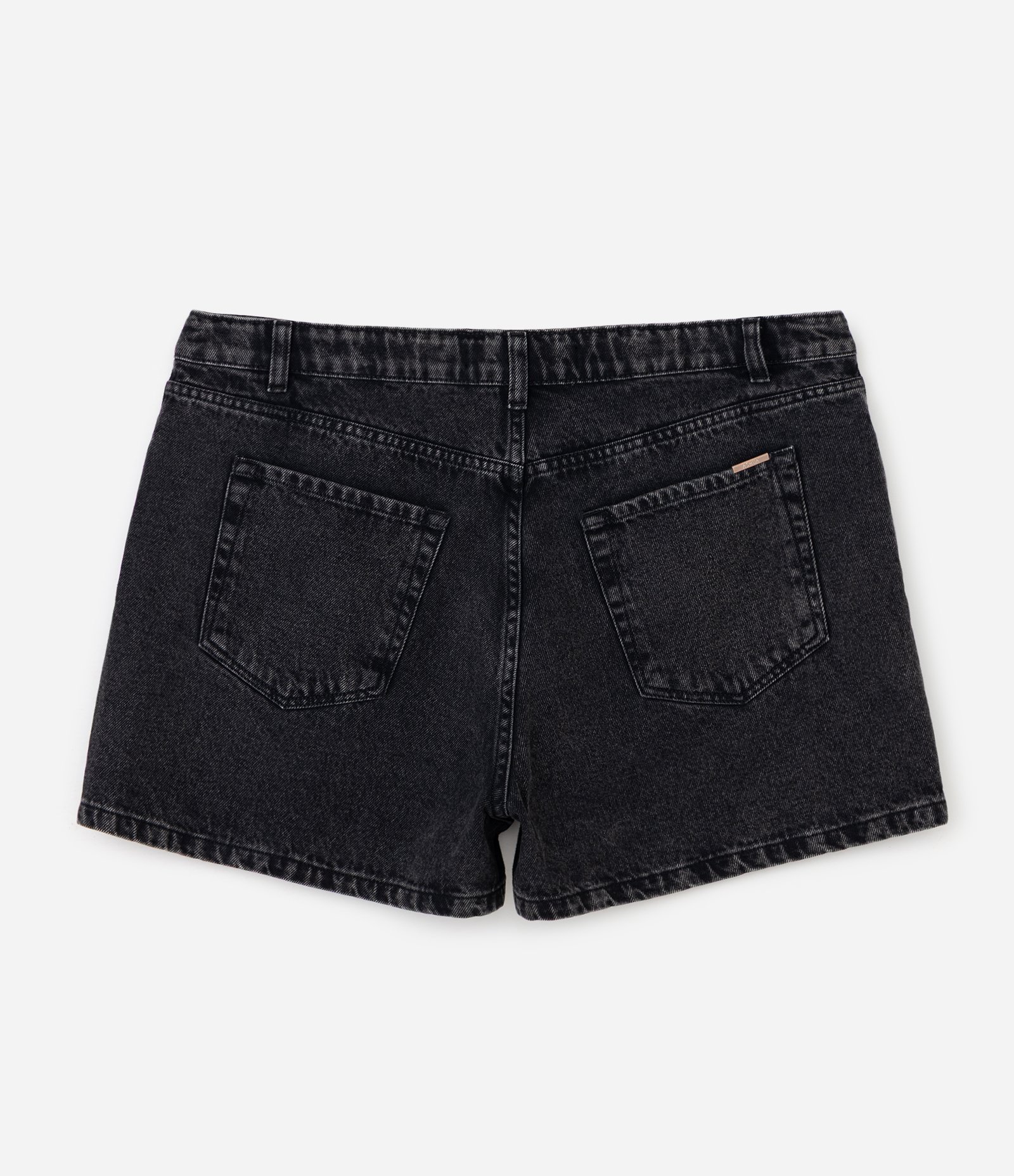 Short Jeans Mom Marmorizado Curve & Plus Size Preto 7