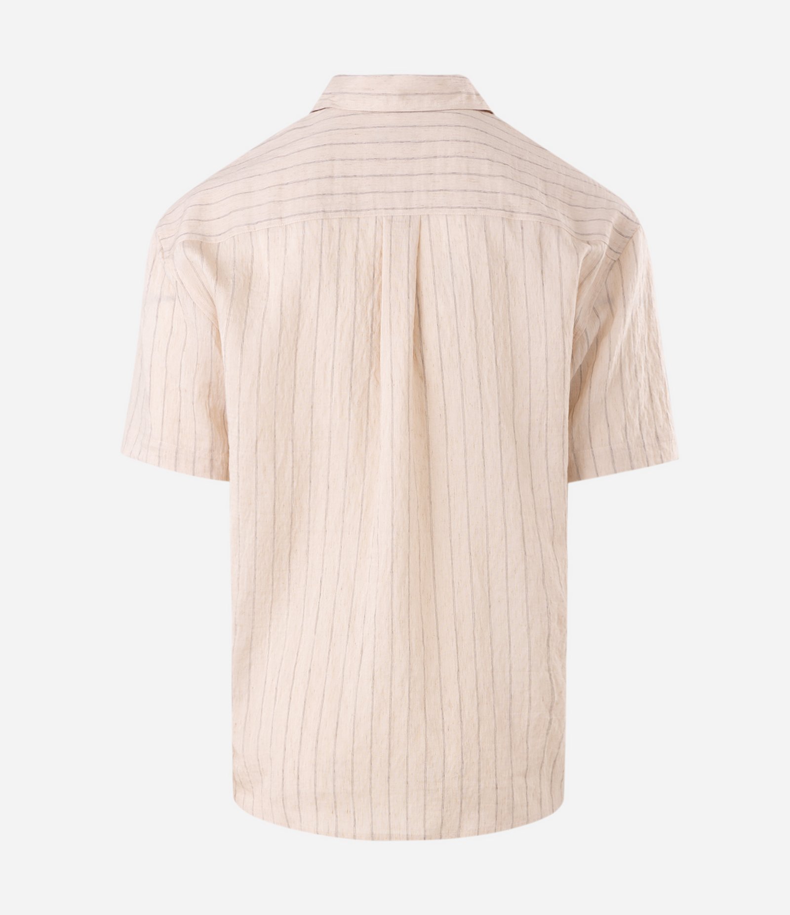 Camisa Relaxed em Viscolinho Listrada Off White 6