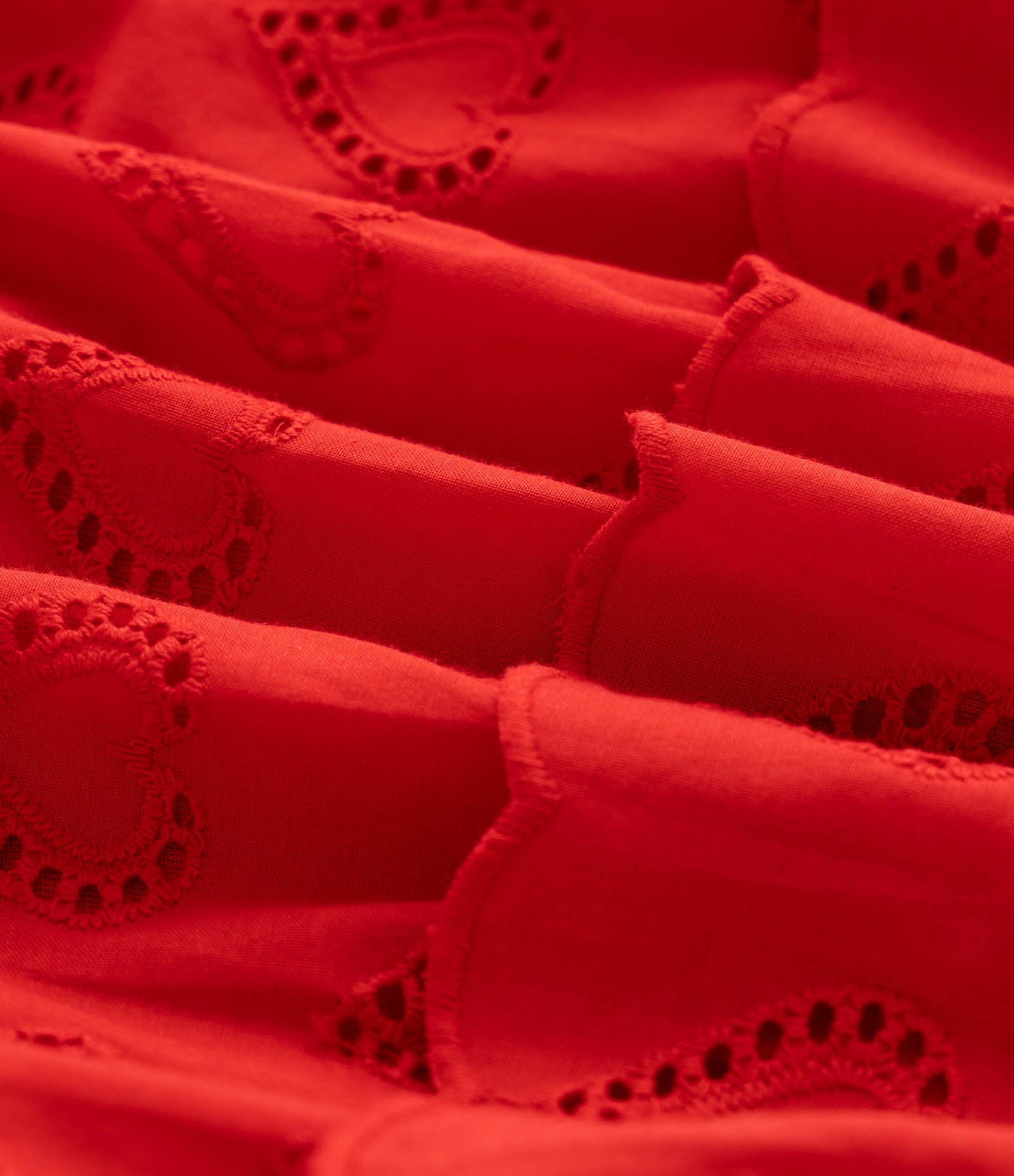 Vestido Infantil Evasê em Laise com Estampa Corações com Babados - Tam 1 a 6 Anos Vermelho 4
