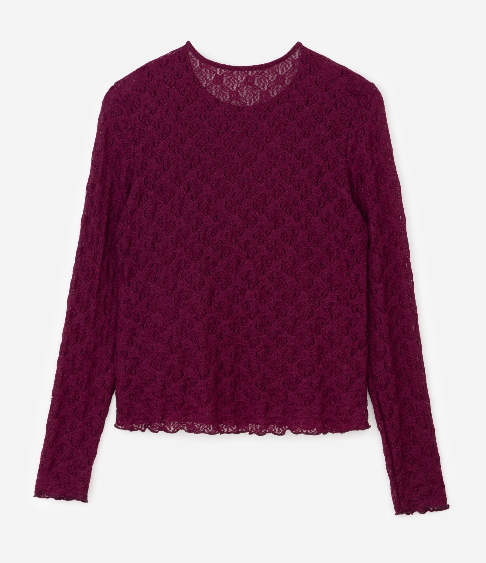 Blusa com Renda Floral e Forro Interno Curve & Plus Size Vinho 2