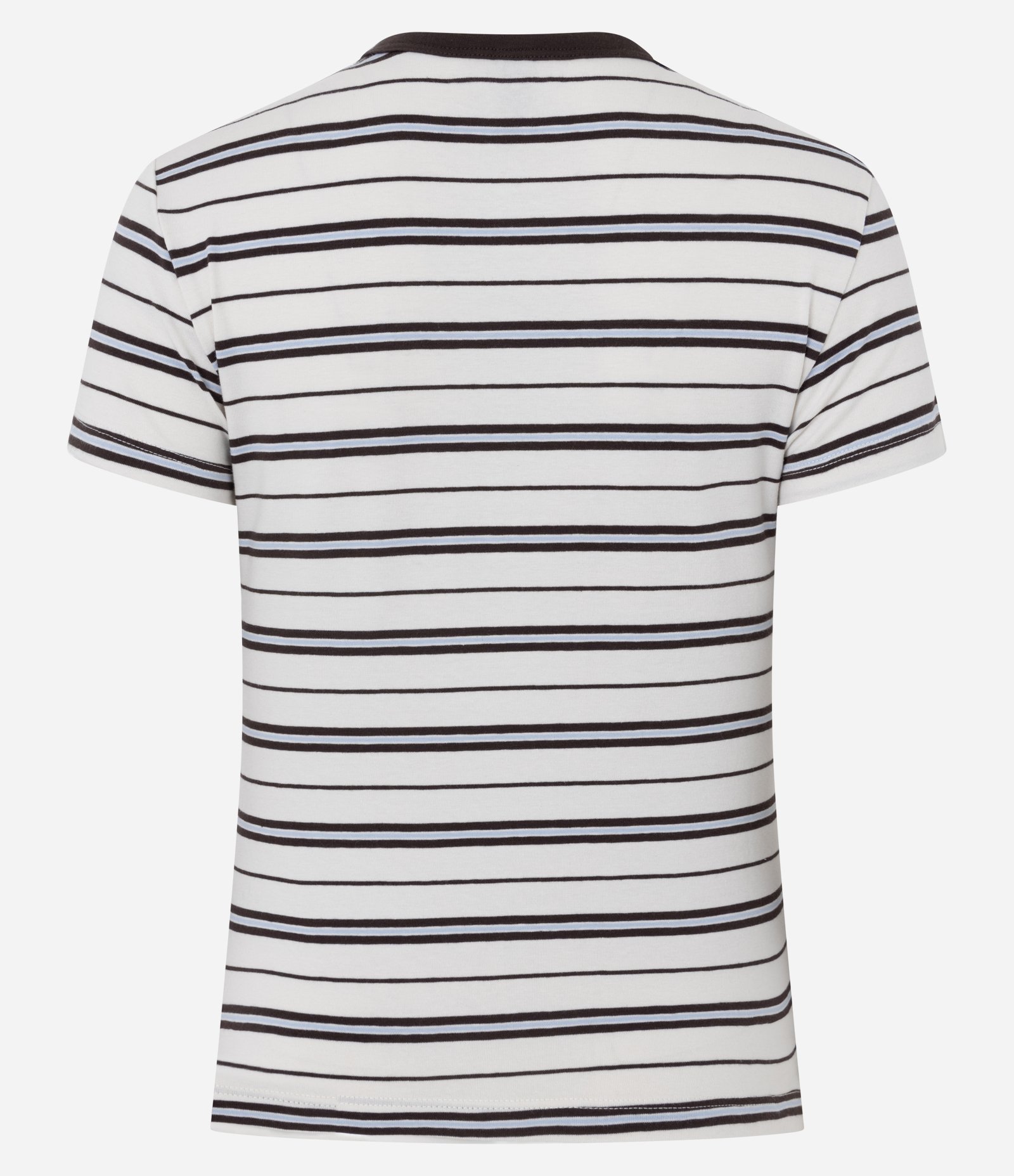 Blusa em Algodão com Estampa Listrada Branco/Marrom 6