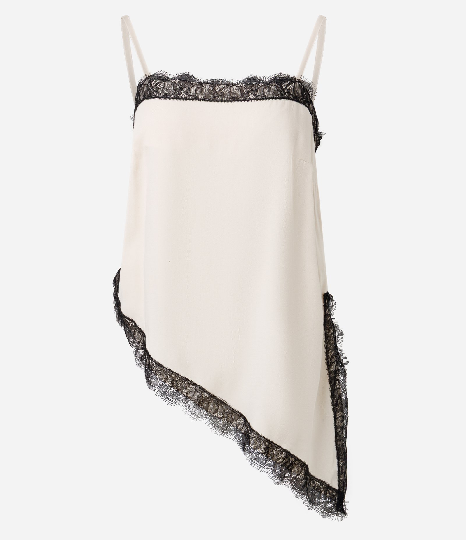 Blusa de Cupro com Renda Assimétrica Branco 5