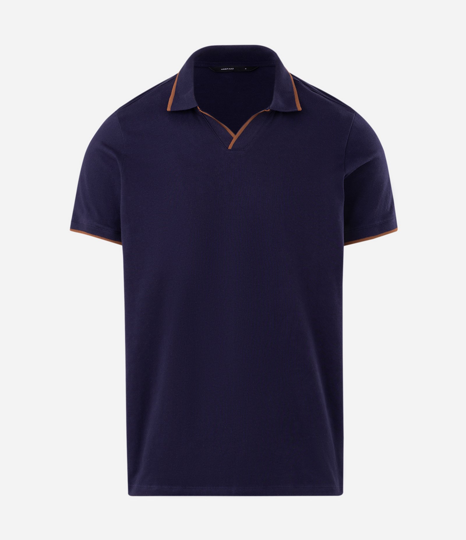 Camisa Polo Manga Curta com Detalhe Contrastante Azul 4