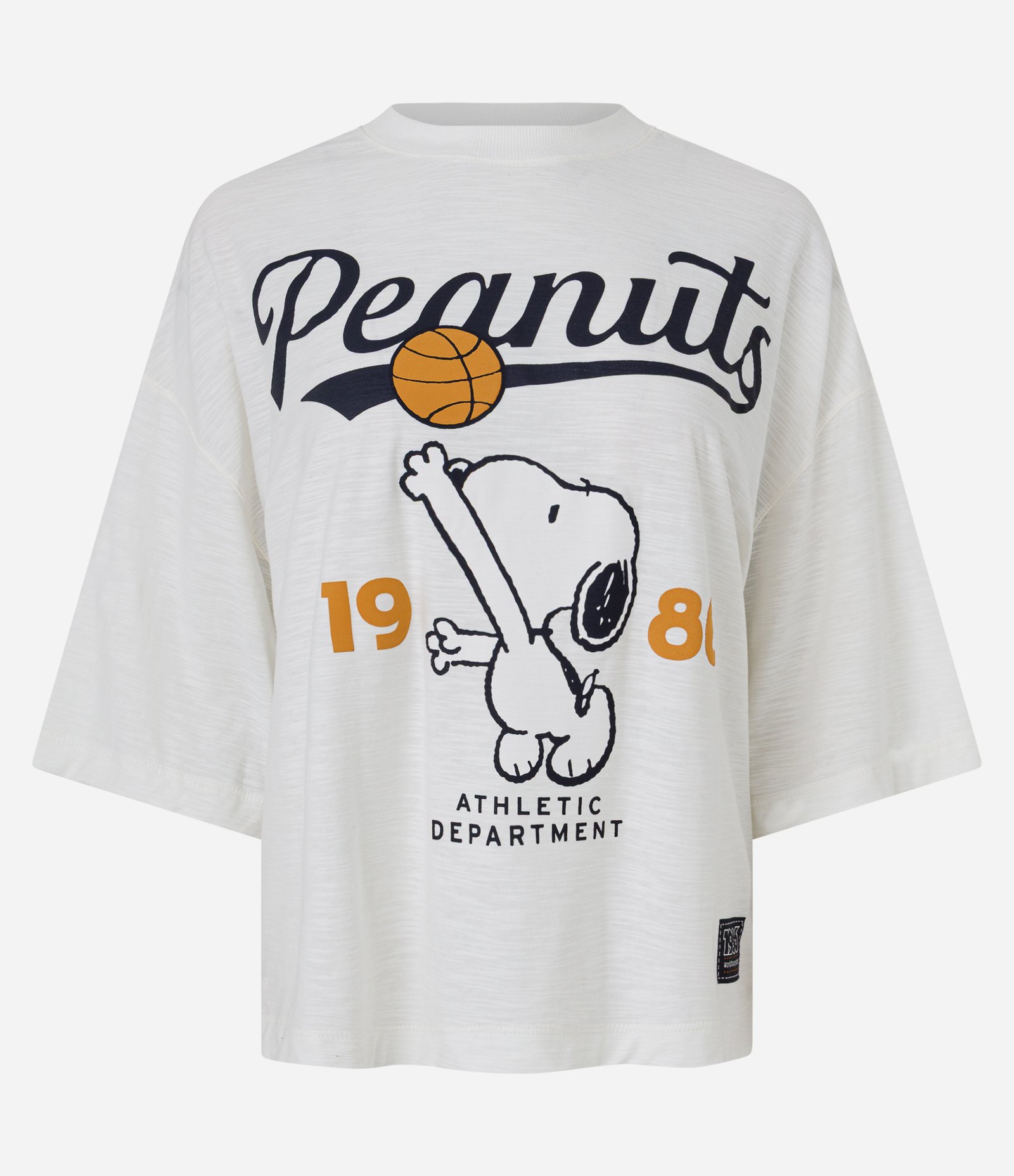 Camiseta Boxy em Algodão com Estampa Basquete Peanuts Snoopy Branco 5