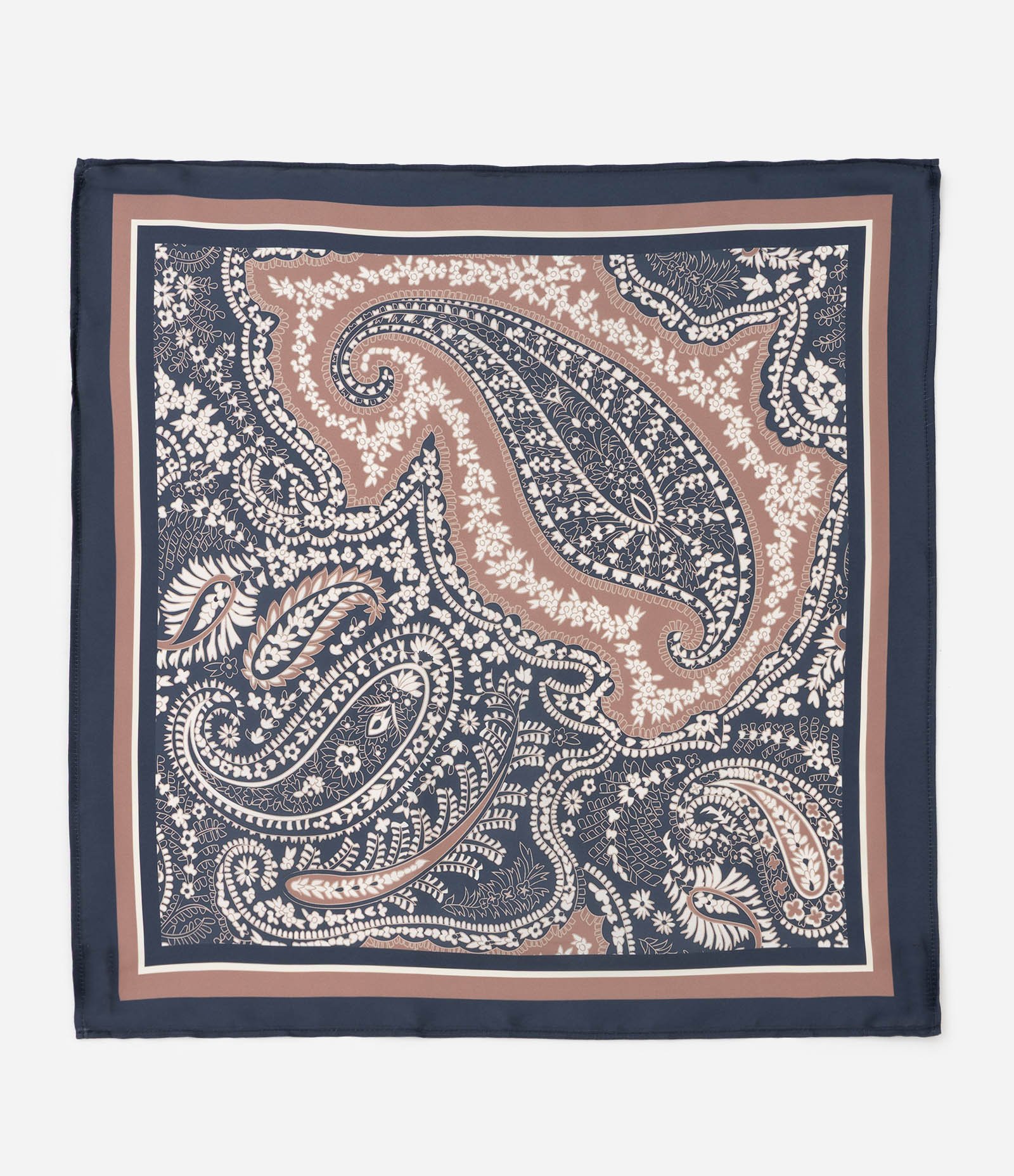Lenço em Chiffon com Estampa Paisley Azul 1
