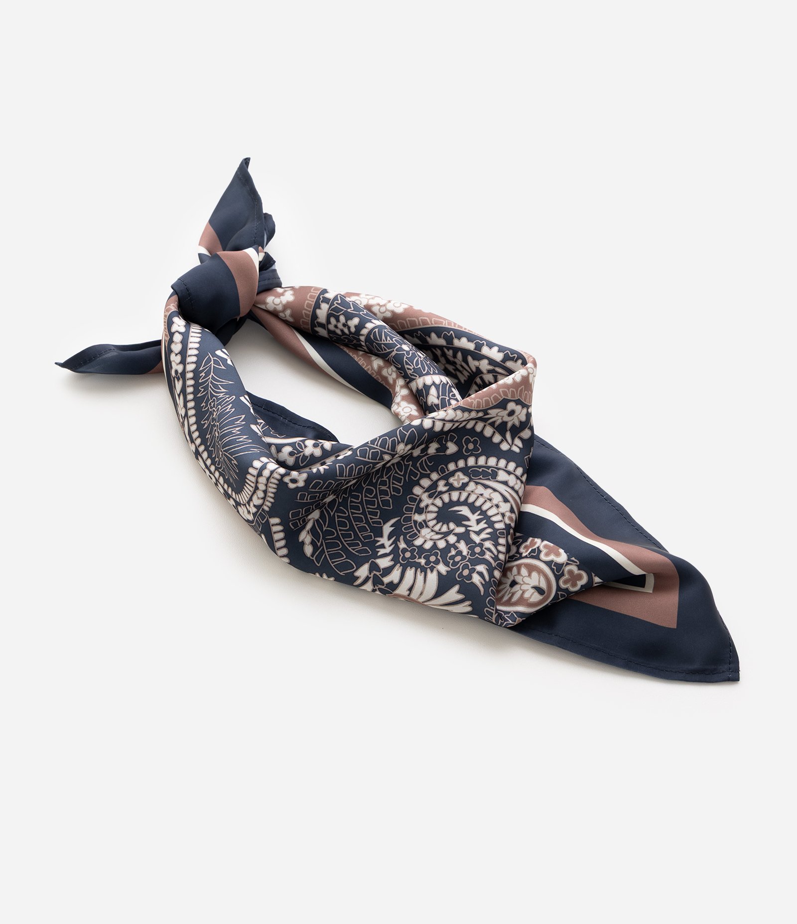 Lenço em Chiffon com Estampa Paisley Azul 2