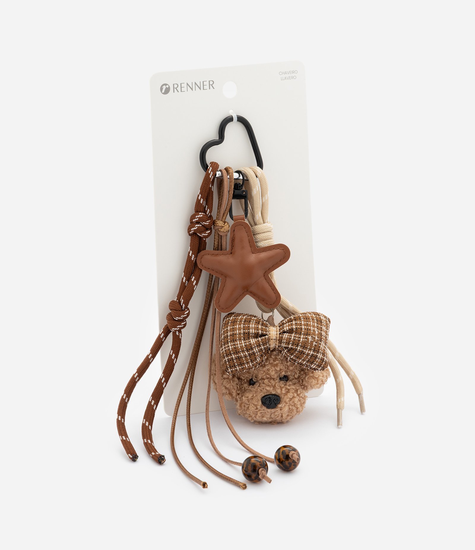 Chaveiro Infantil Ursinho com Laço Decorativo - Tam U Marrom 4