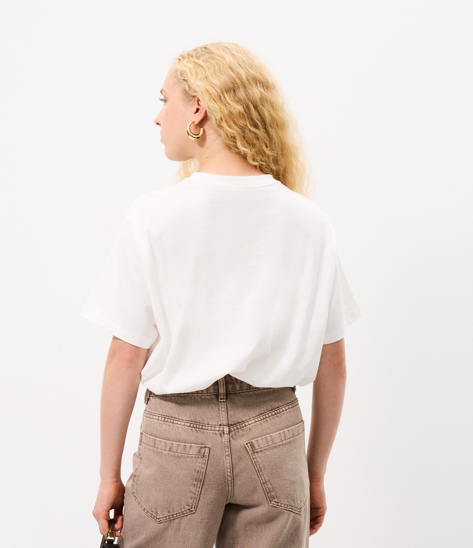 Blusa Boxy em Algodão com Barra Balonê Branco 3