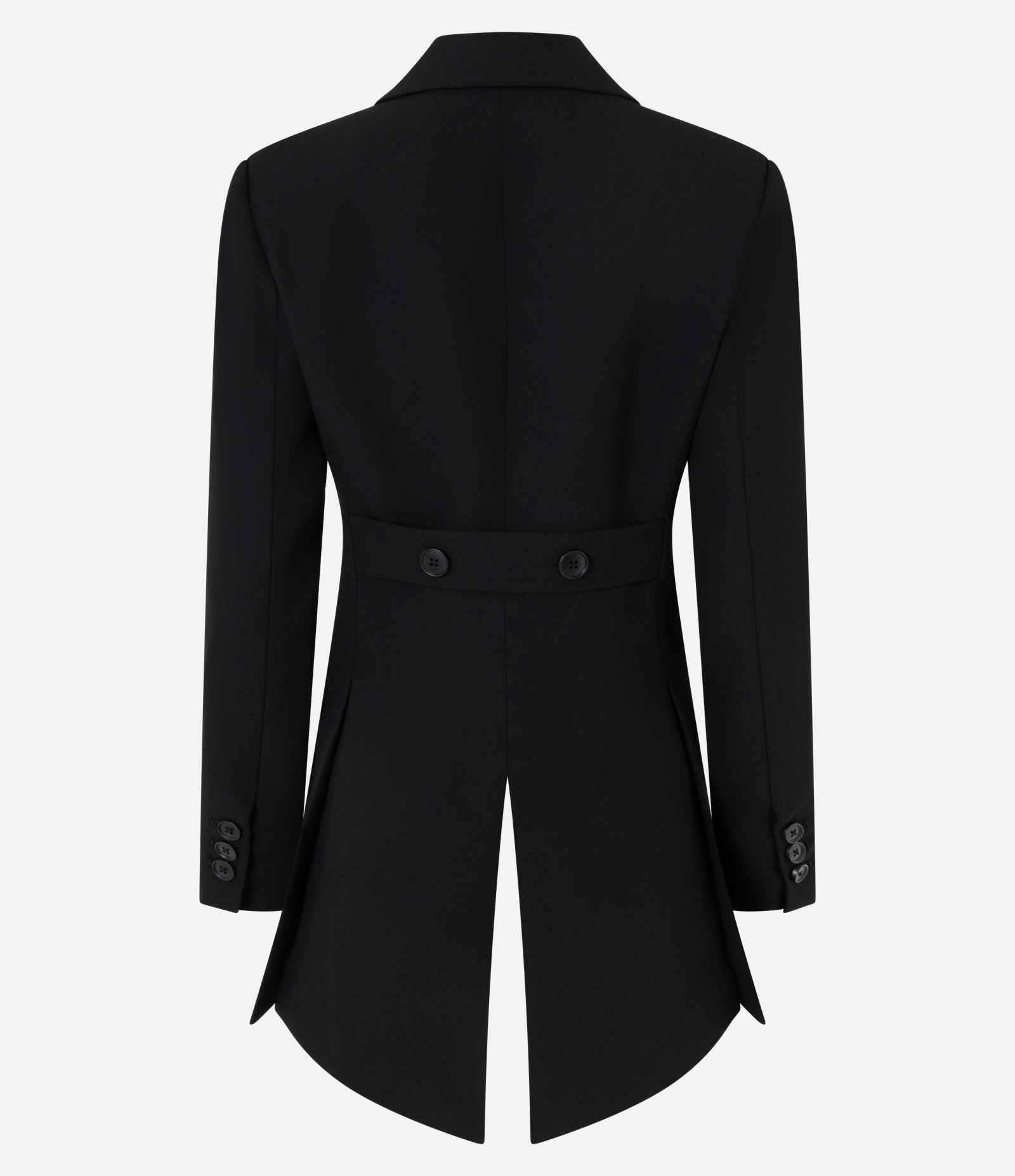 Blazer Fraque em Crepe com Barra Assimétrica Preto 2