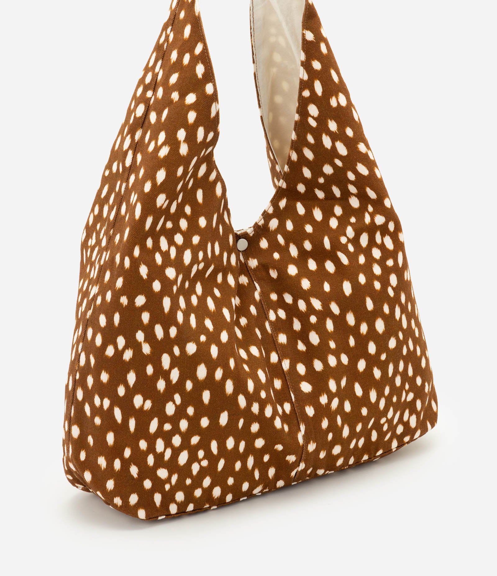 Bolsa Hobo Grande com Estampa Animal Print Marrom 2
