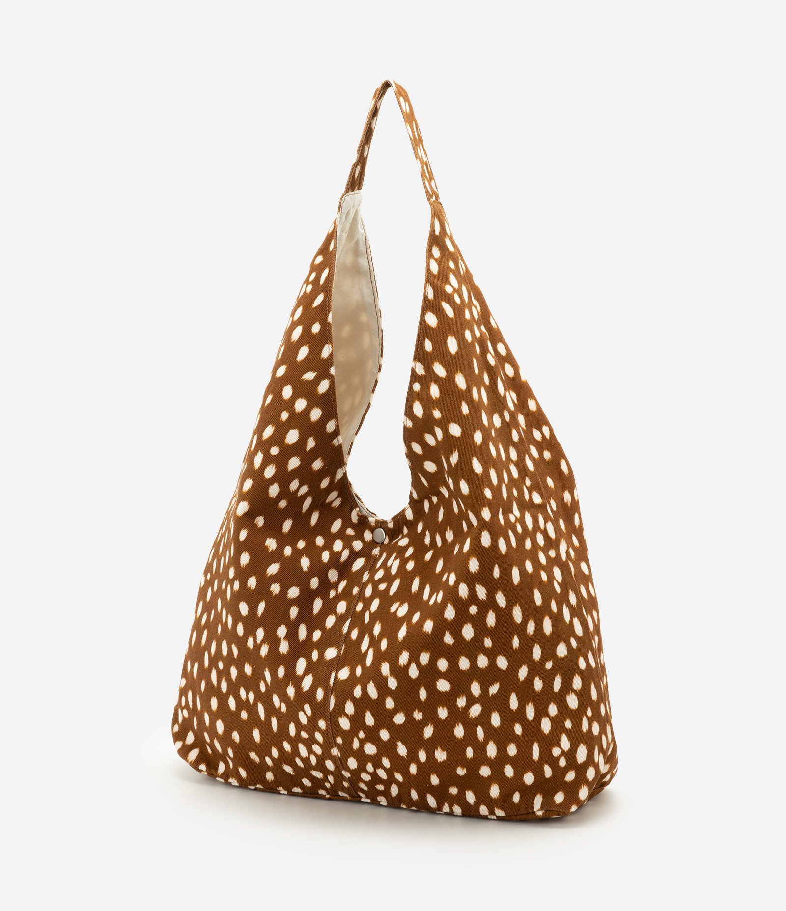 Bolsa Hobo Grande com Estampa Animal Print Marrom 5