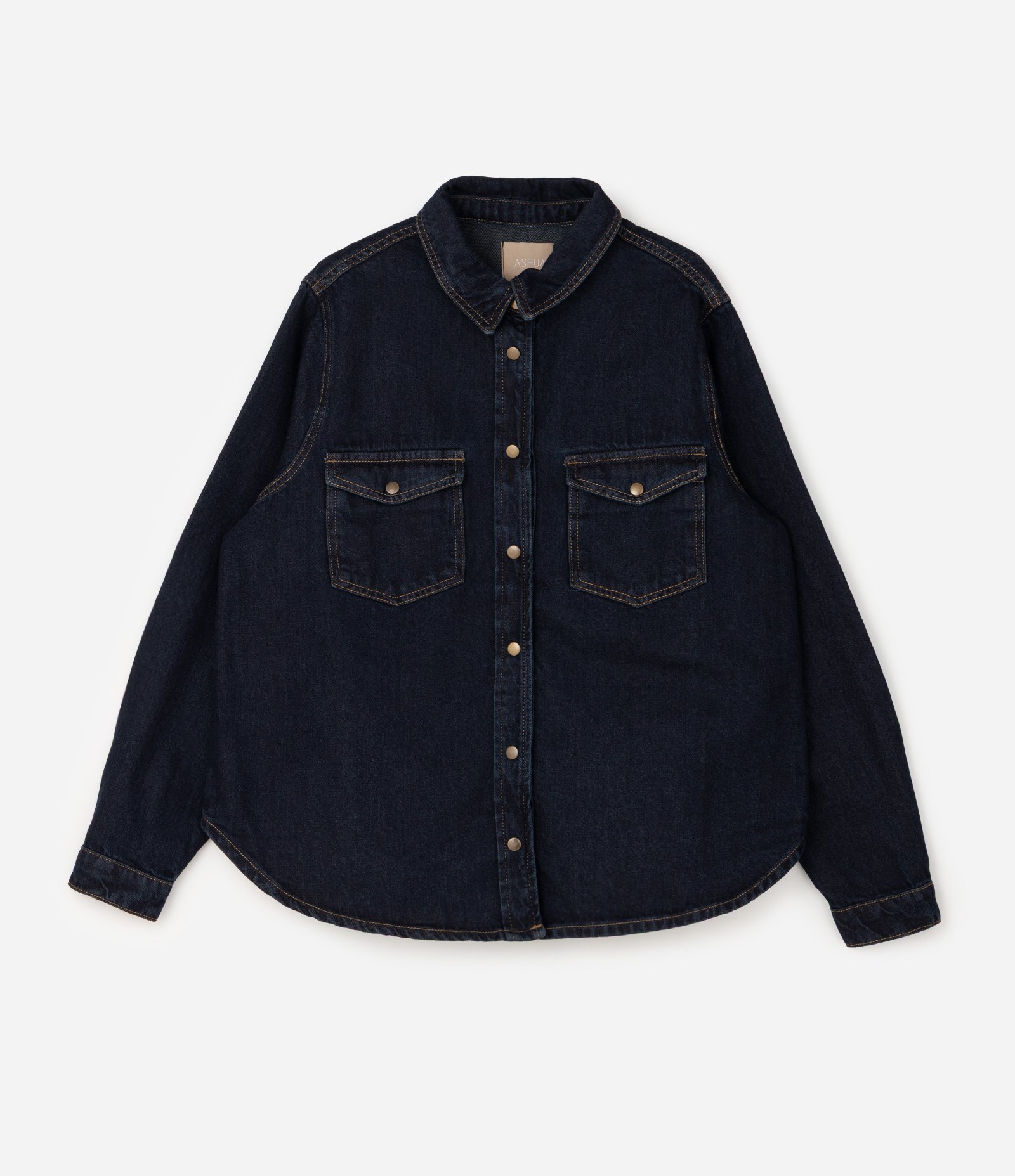 Camisa Overshirt Jeans com Botões Curve & Plus Size Azul 6