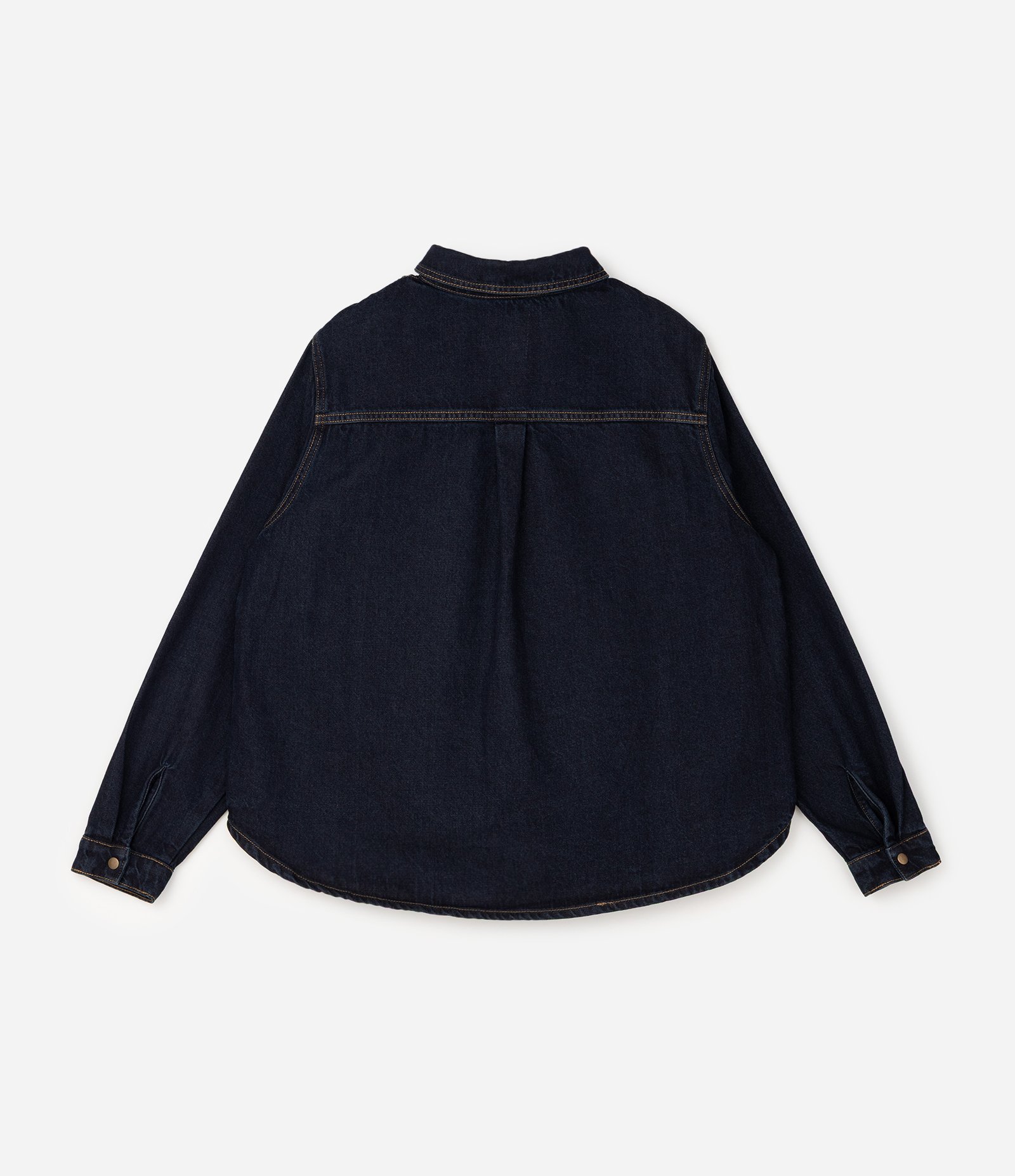 Camisa Overshirt Jeans com Botões Curve & Plus Size Azul 7