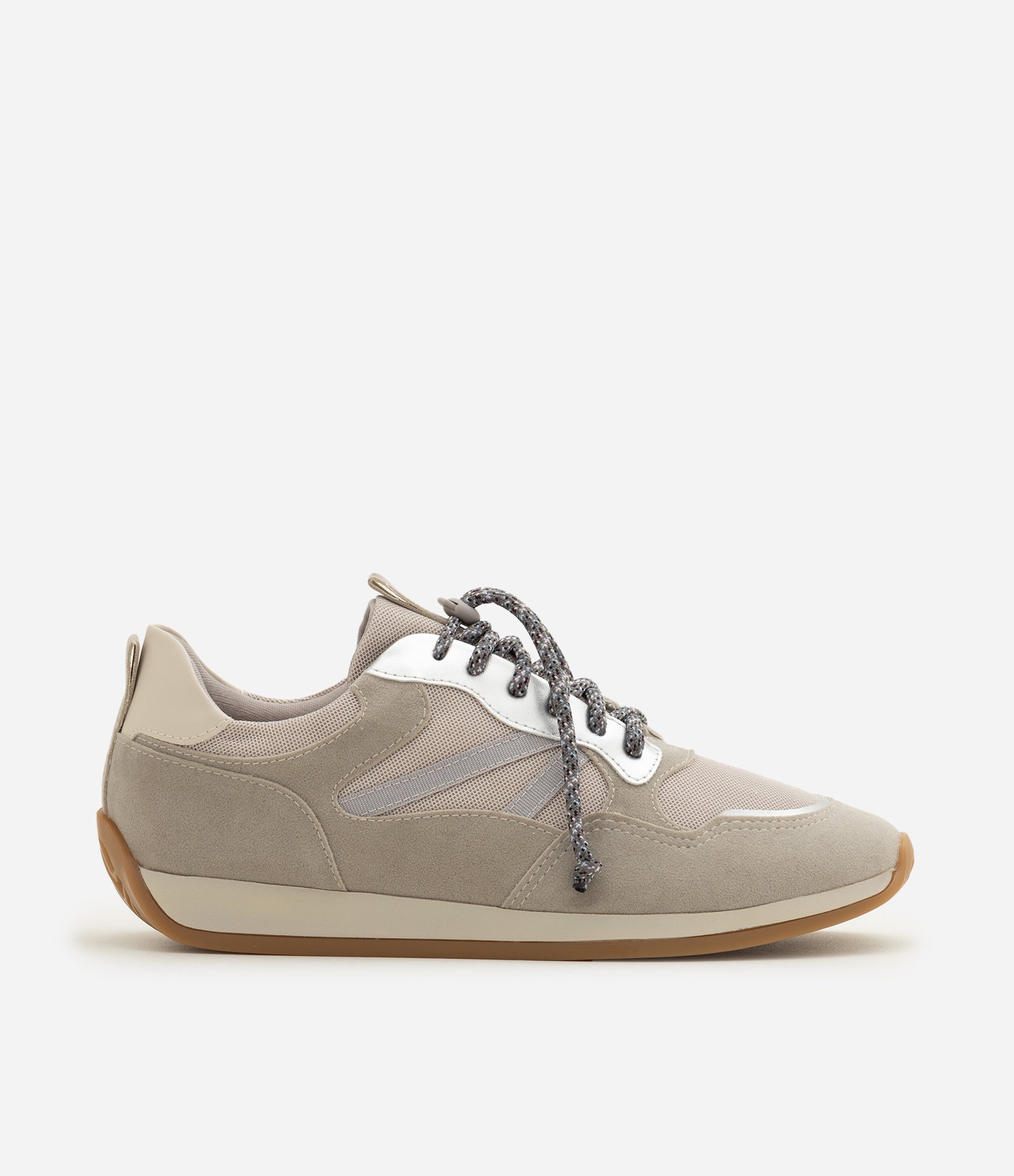 Tênis Runner Retrô em Algodão com Detalhes Contrastantes Cinza 1