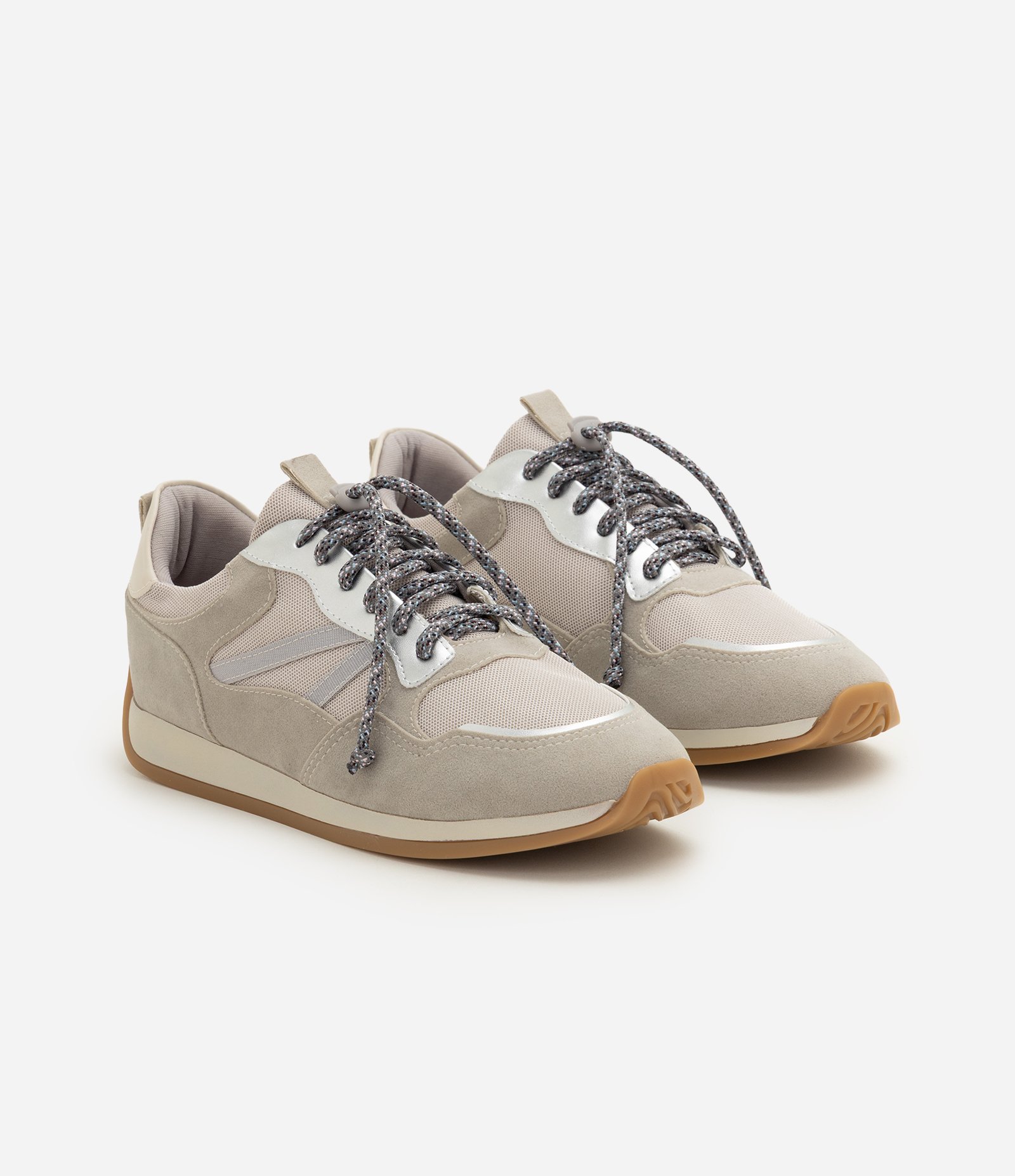Tênis Runner Retrô em Algodão com Detalhes Contrastantes Cinza 2