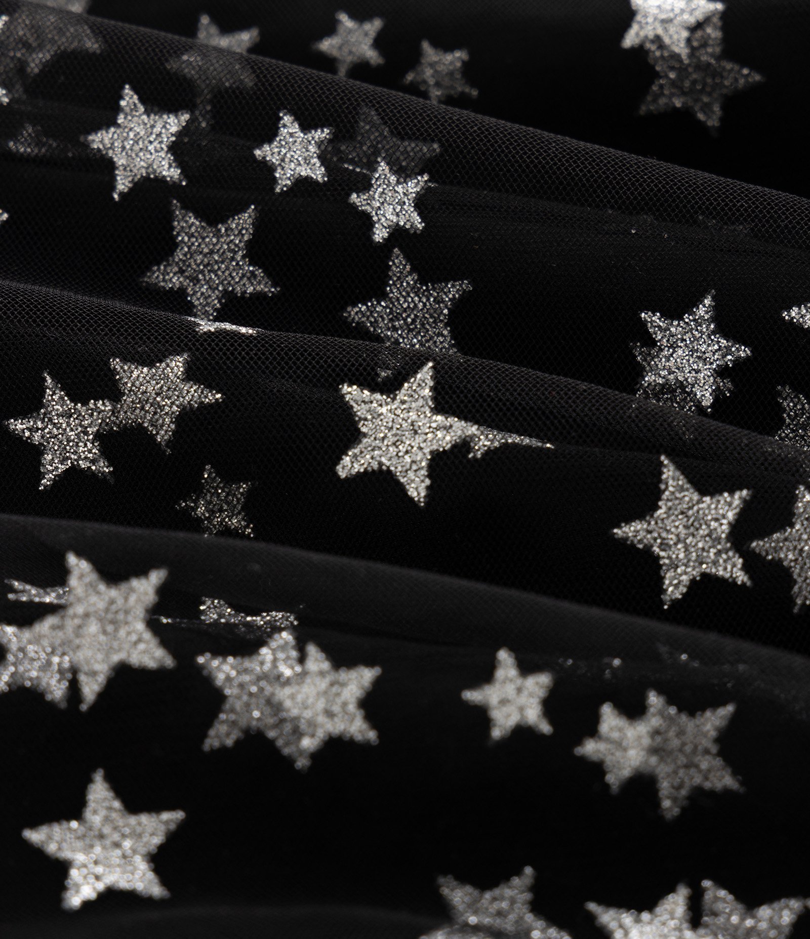Saia Infantil em Tule com Foil de Estrelas - Tam 1 a 6 Anos Preto 4