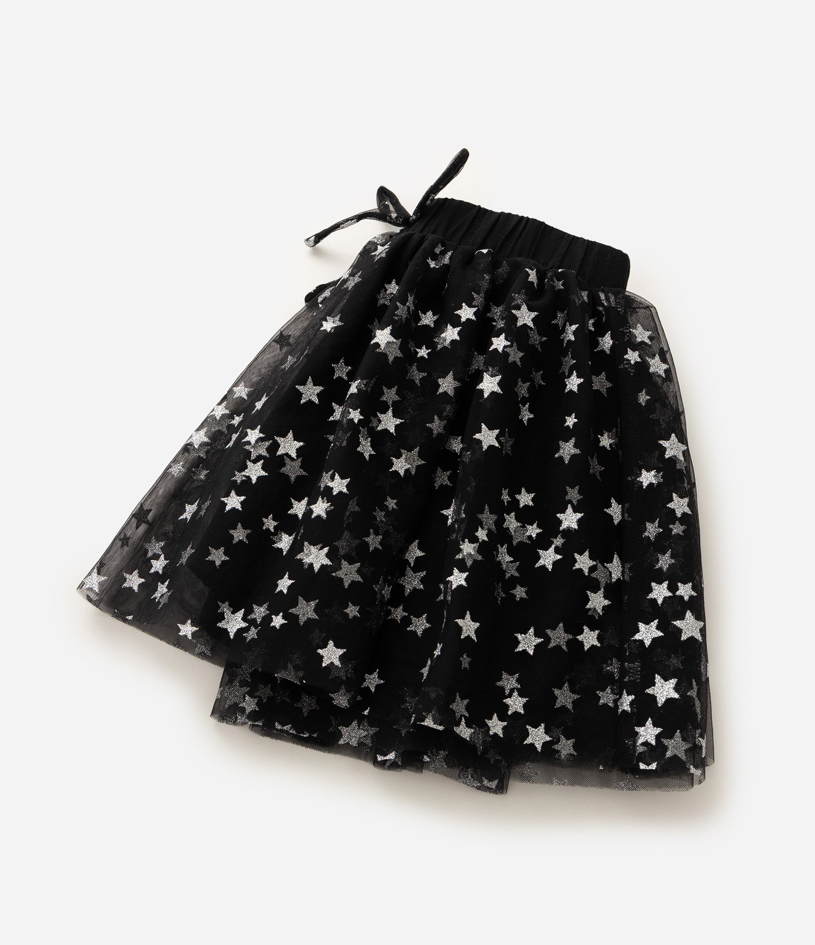 Saia Infantil em Tule com Foil de Estrelas - Tam 1 a 6 Anos Preto 5