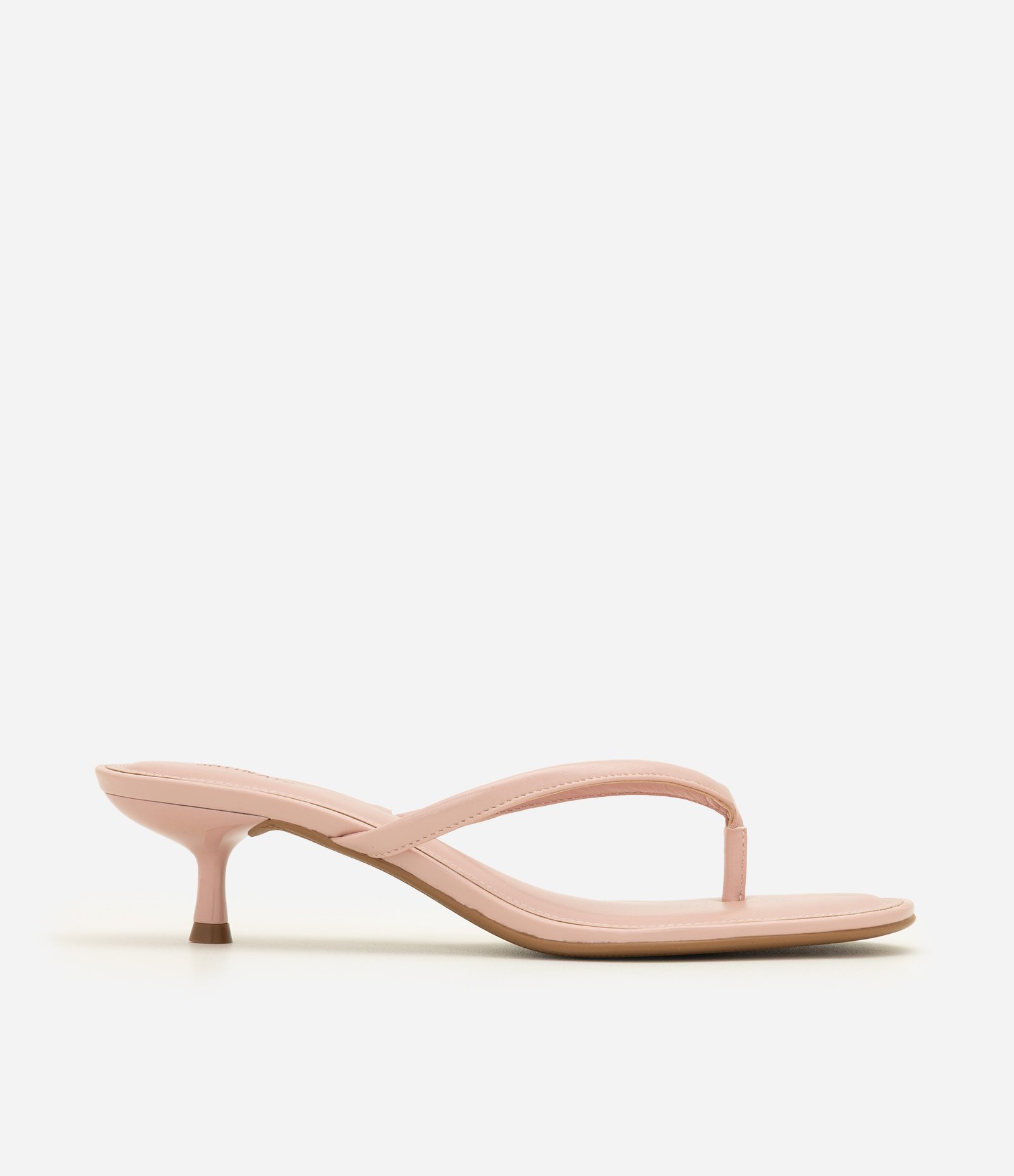 Sandália Kitten Heel em PU Rosa Claro 1