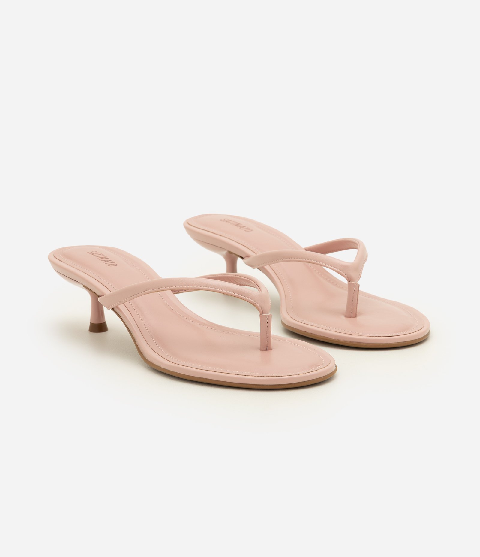 Sandália Kitten Heel em PU Rosa Claro 3